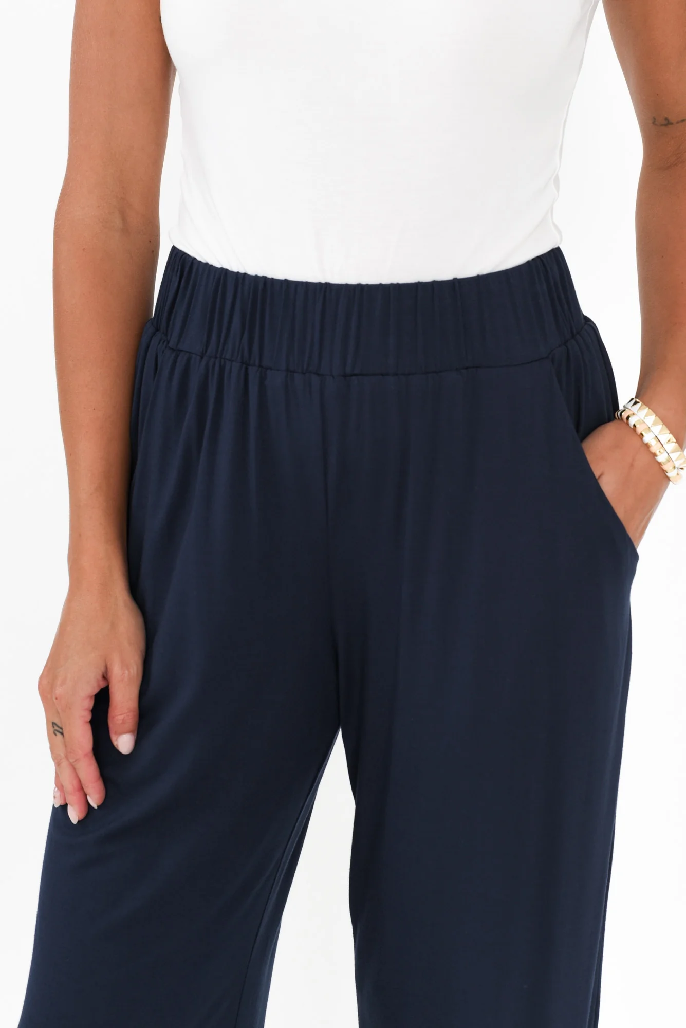 Rosella Navy Bamboo Pants