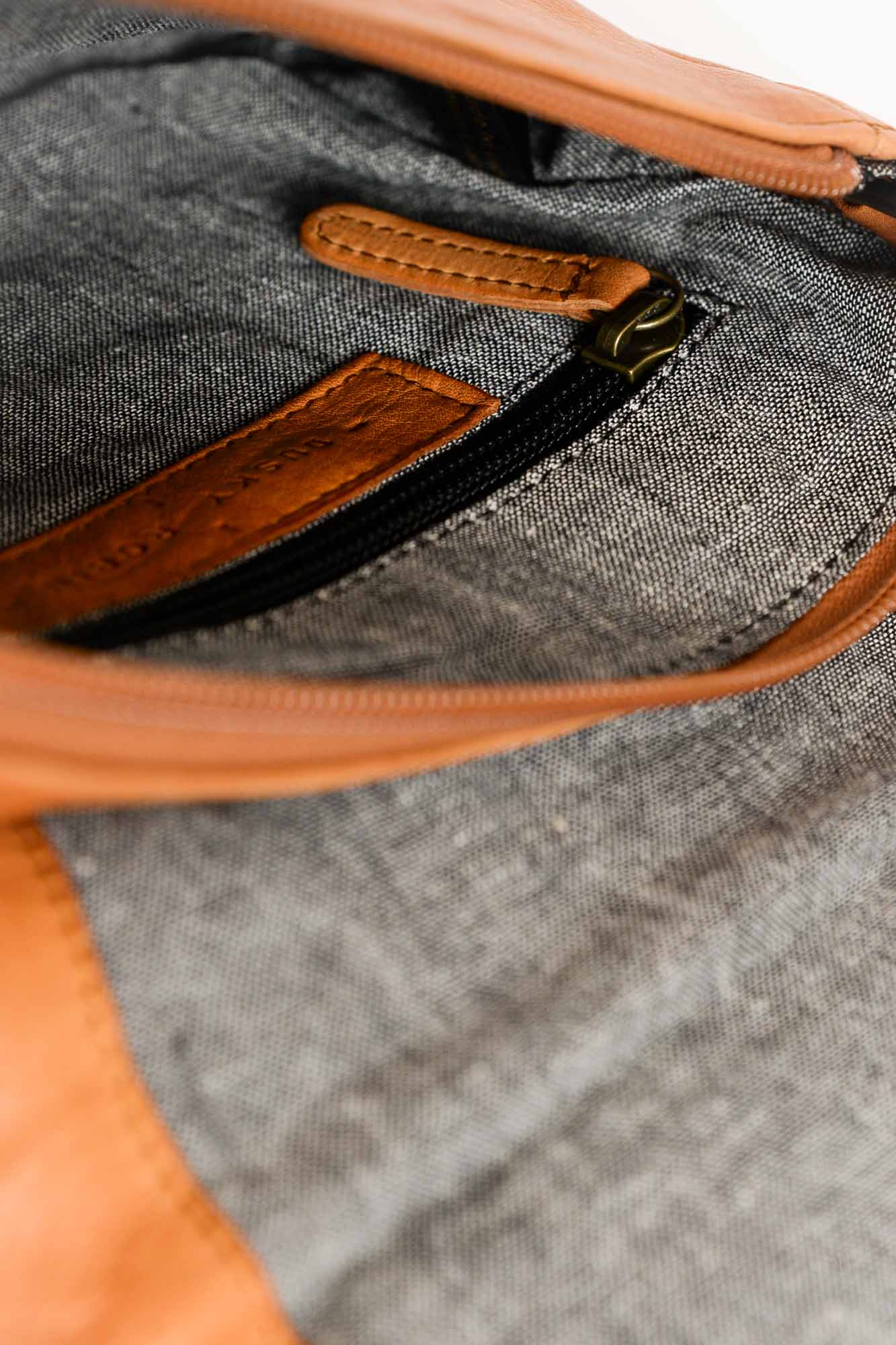 Sara Tan Leather Crossbody Bag