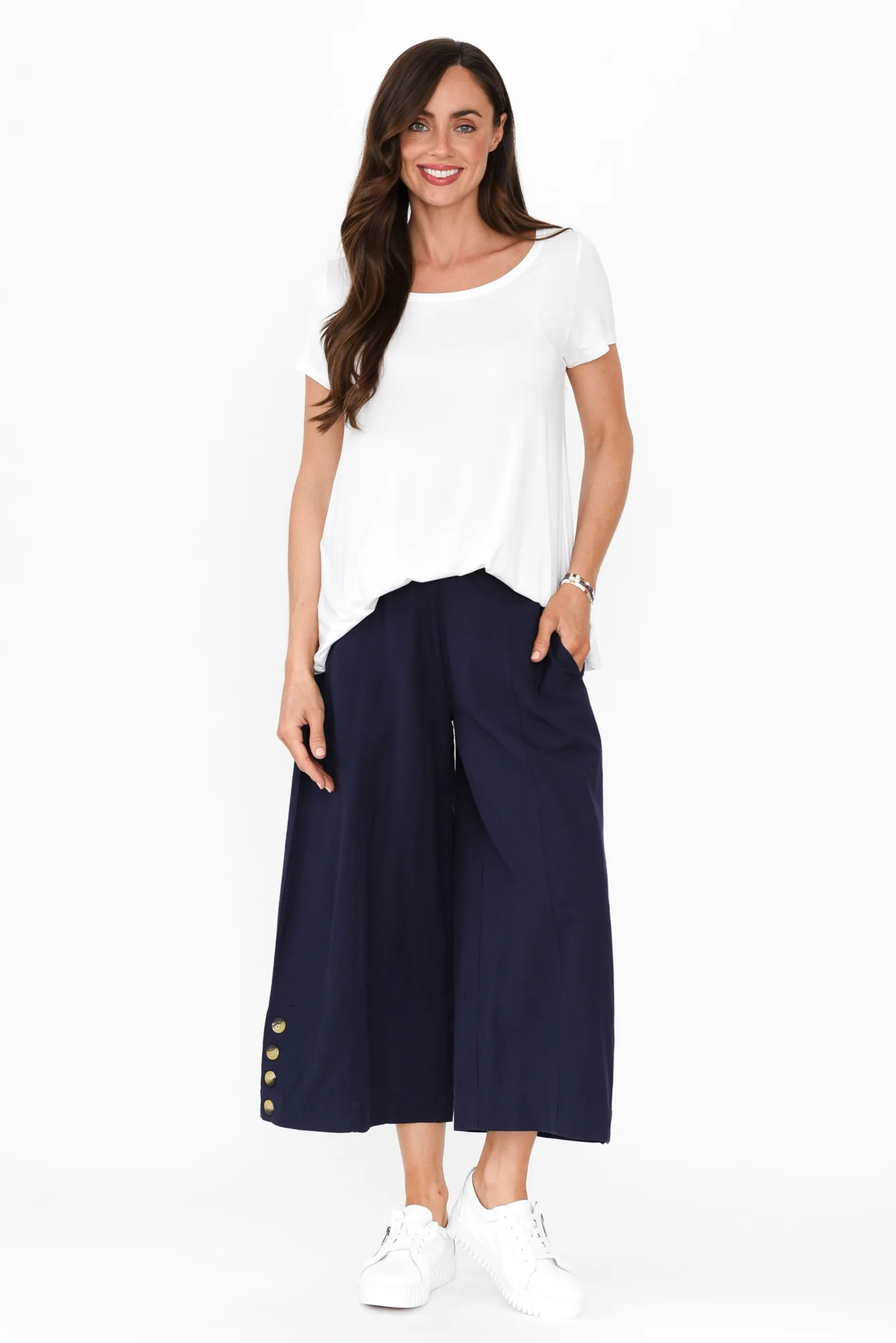 Kishan Navy Cotton Blend Pants