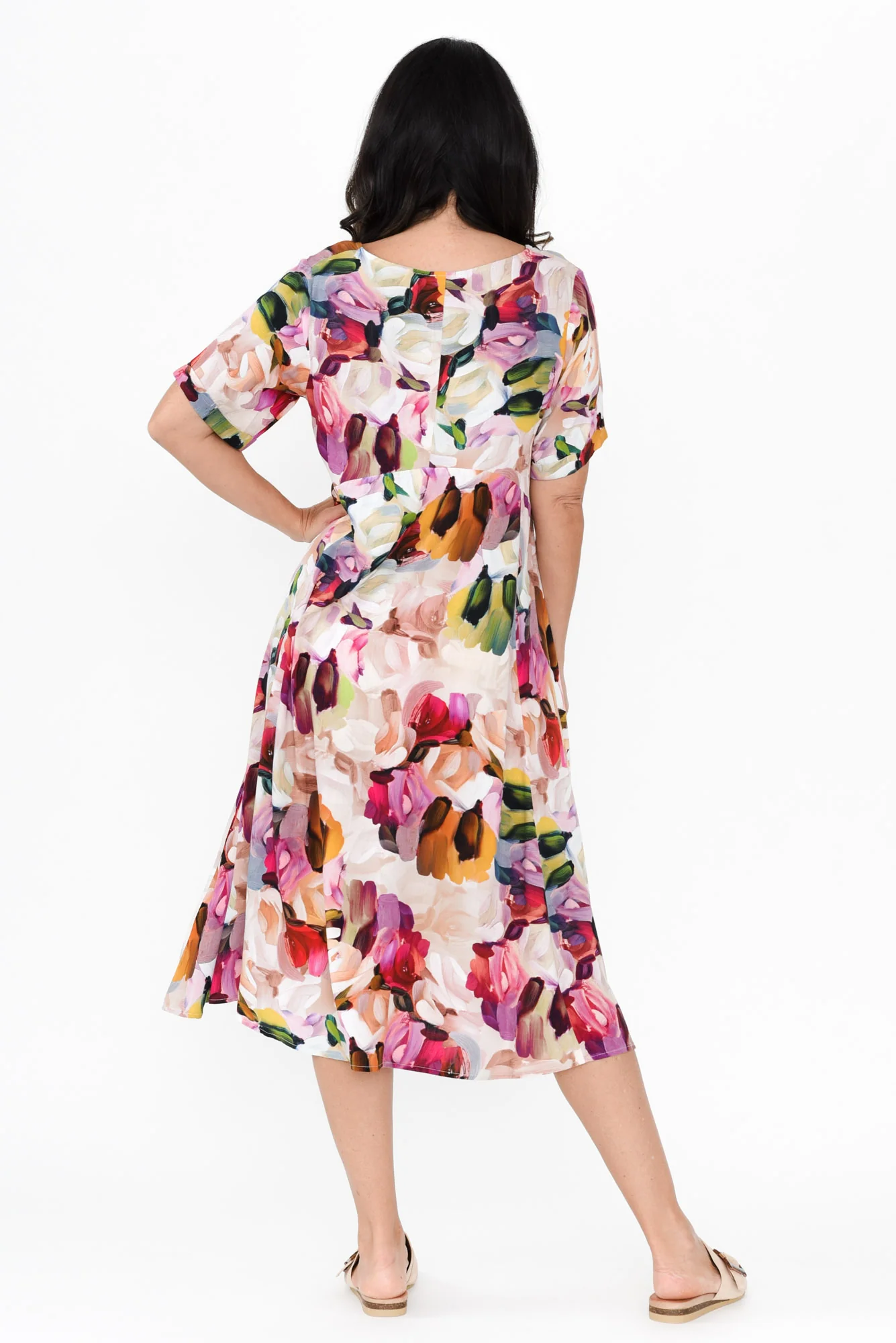 Zaelia Purple Floral Crescent Dress