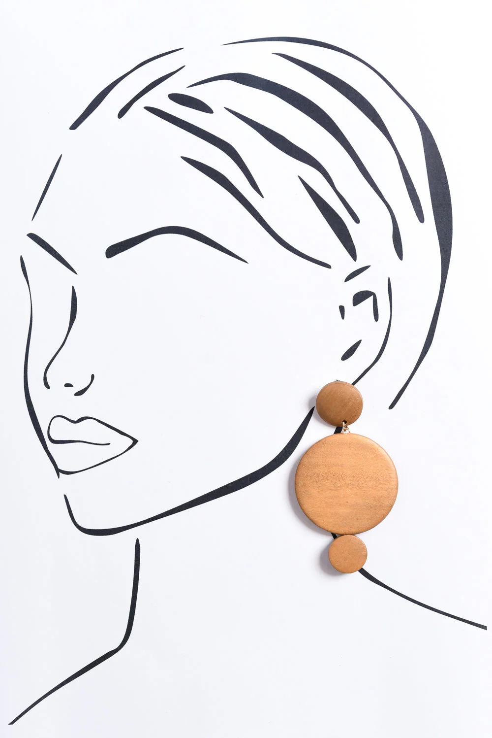 Bernice Natural Wood Circle Drop Earrings