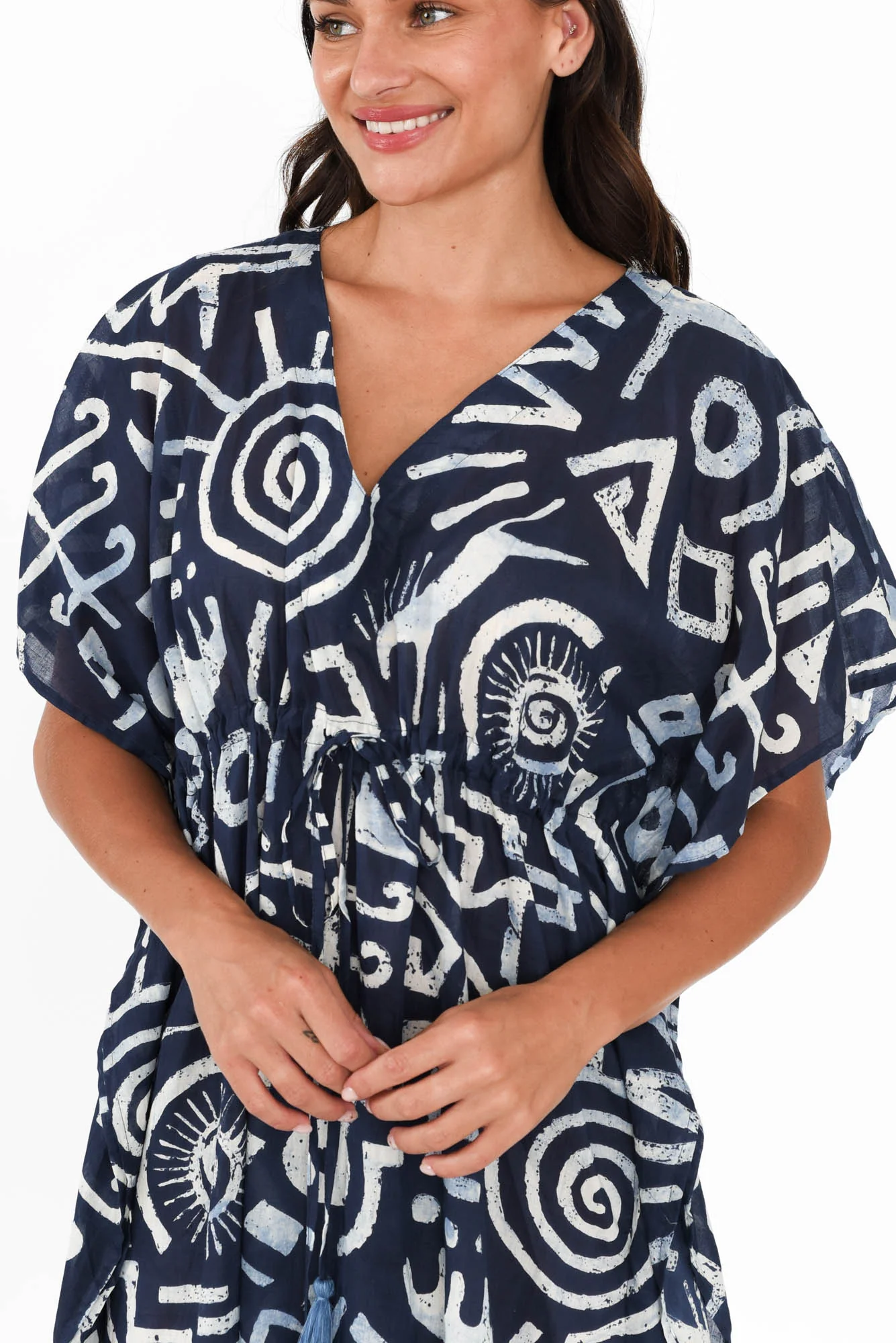 Isabel Blue Geo Cotton Kaftan