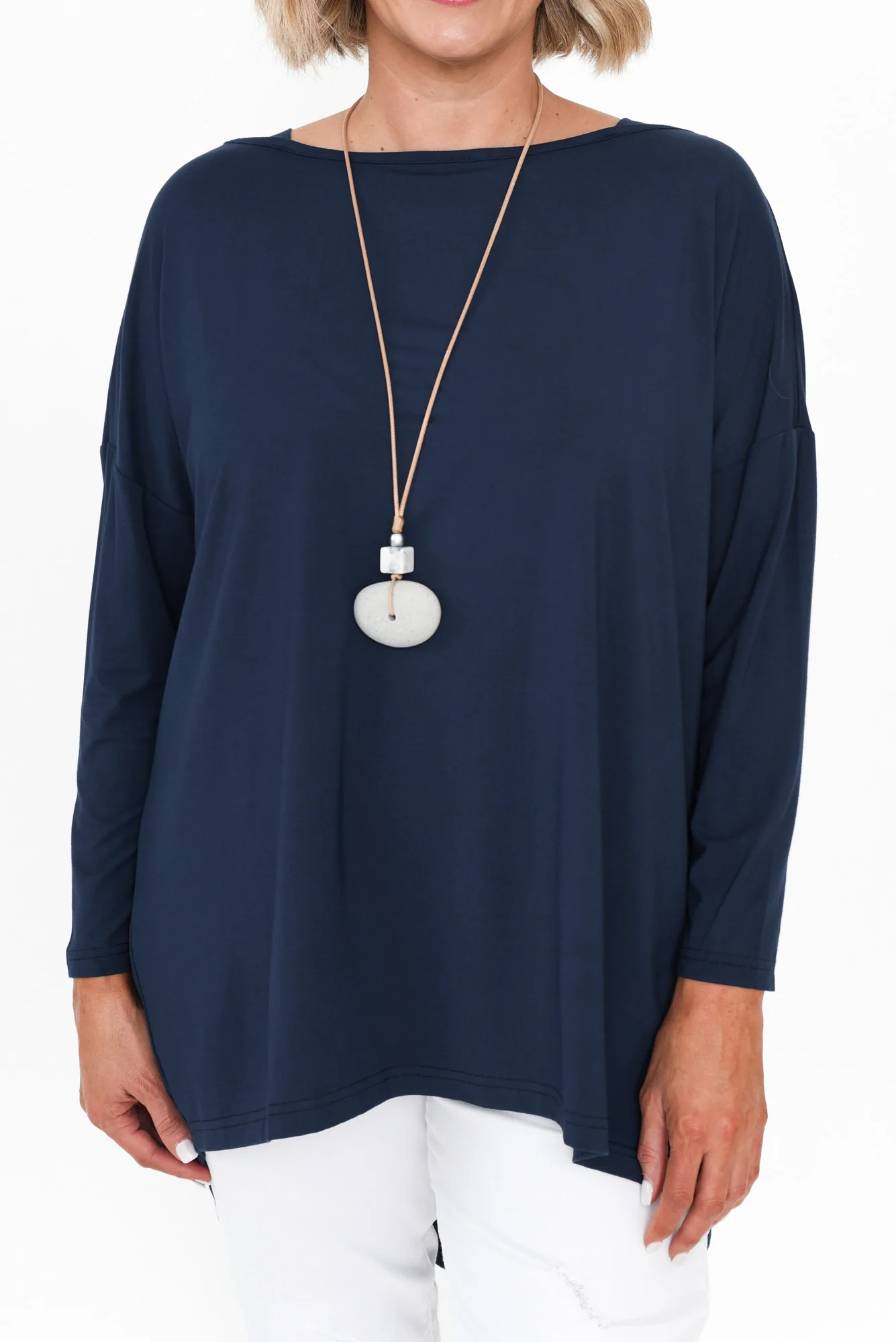 Anakin Navy Hi Lo Bamboo Top