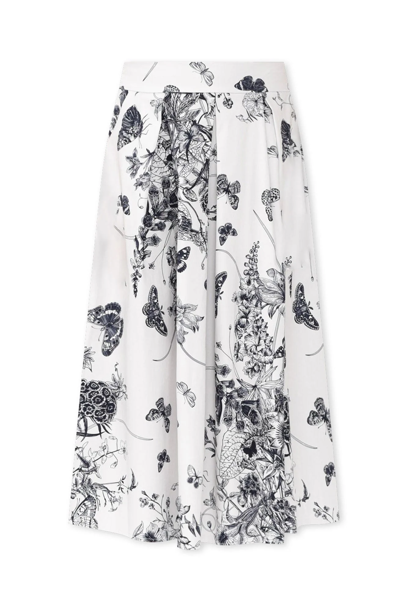 Merridy Navy Garden Cotton Skirt