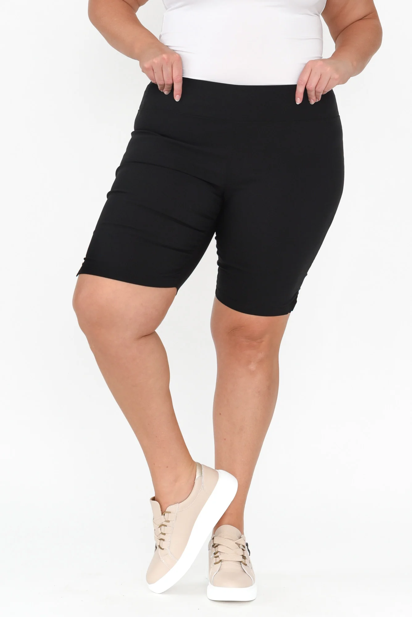 Marlo Black Side Split Shorts