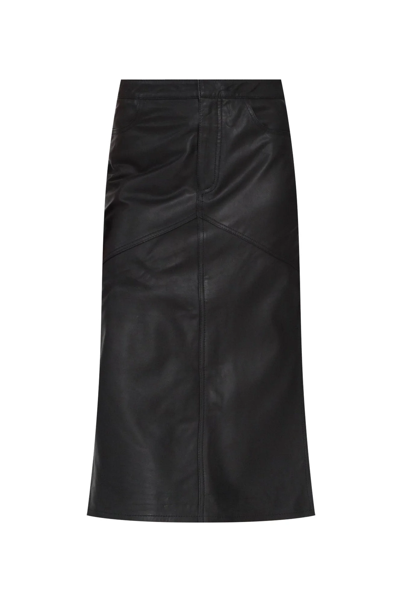 Underground Black Leather Split Skirt