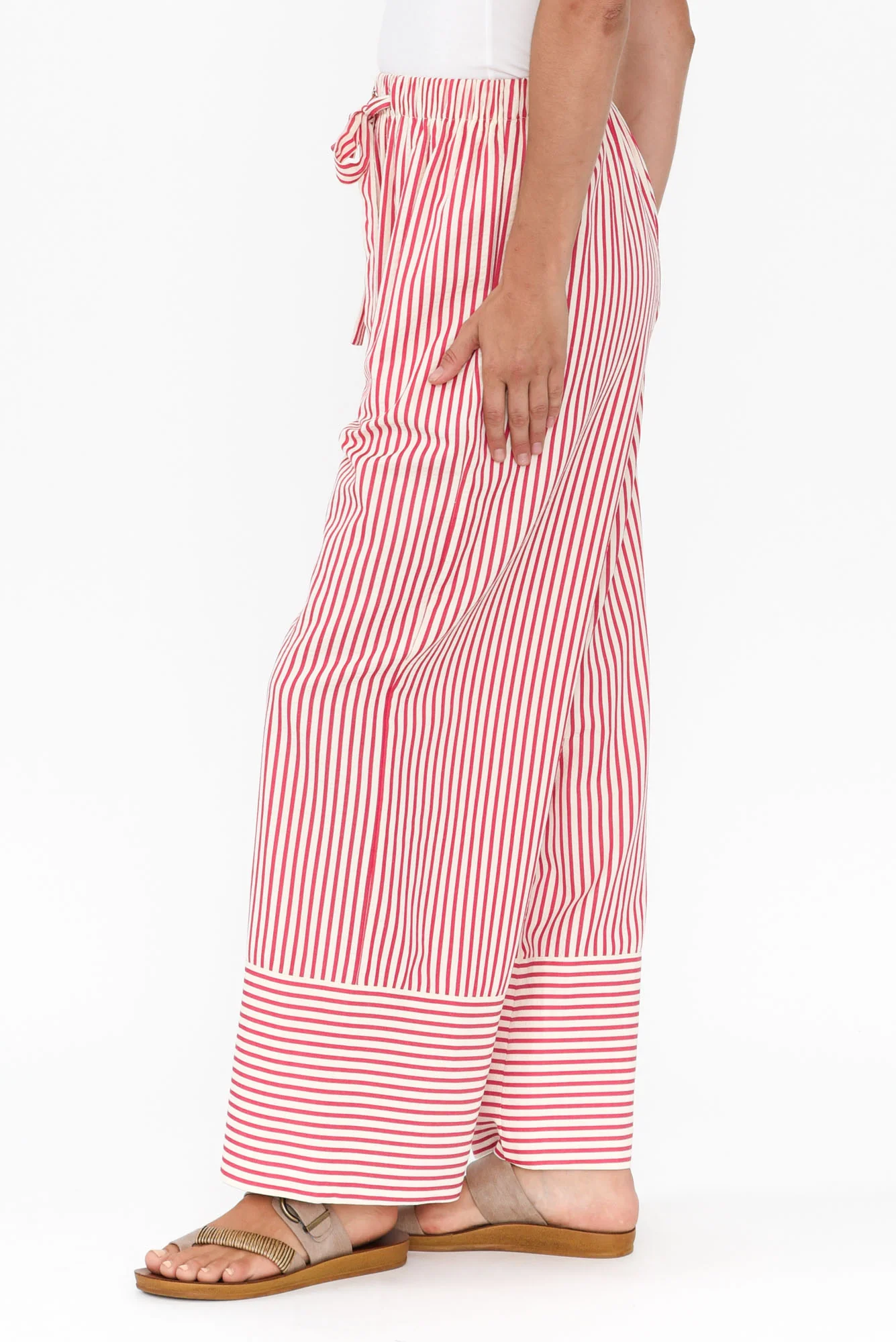 Portia Red Stripe Drawstring Pants