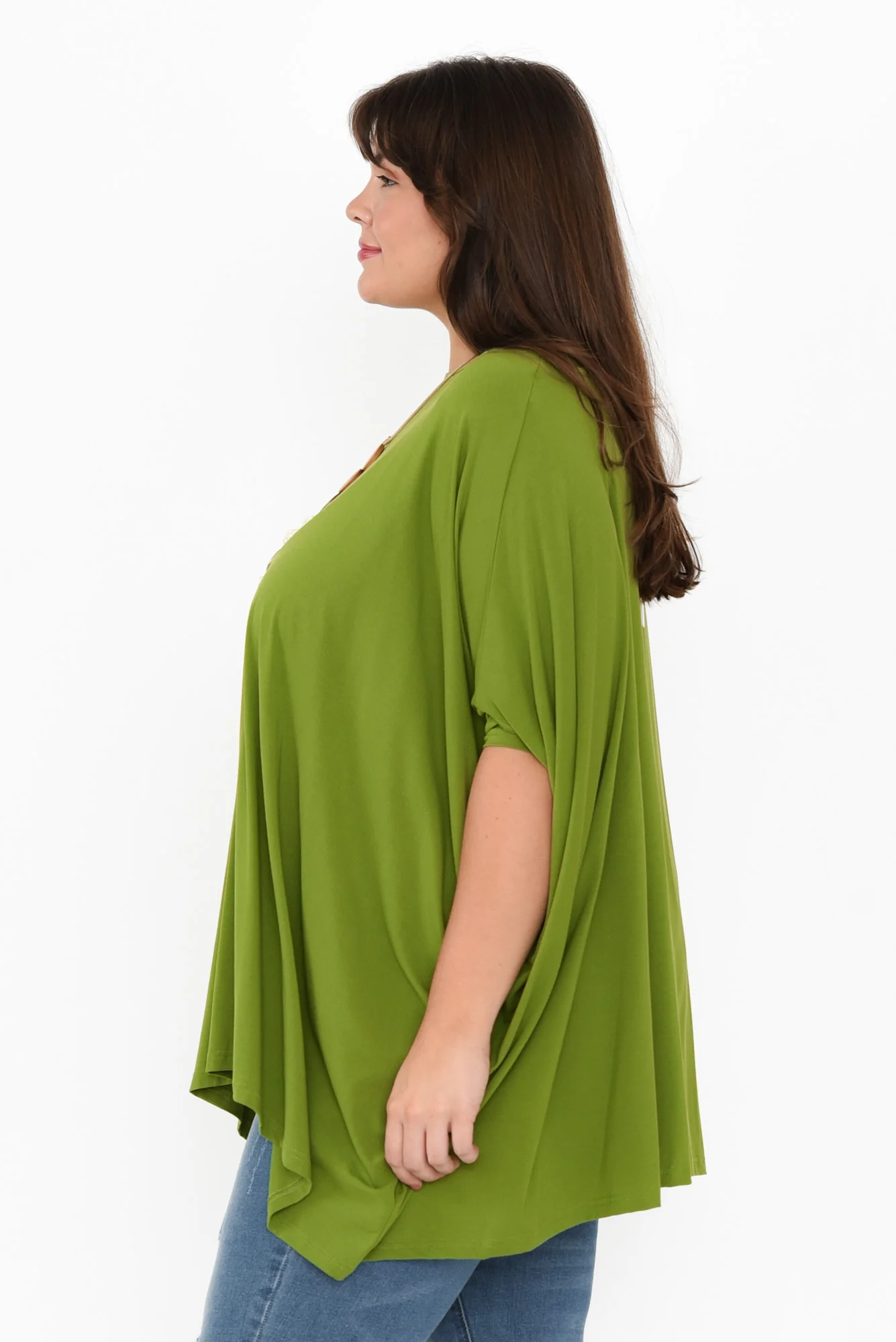 Kelsier Green Bamboo Batwing Top