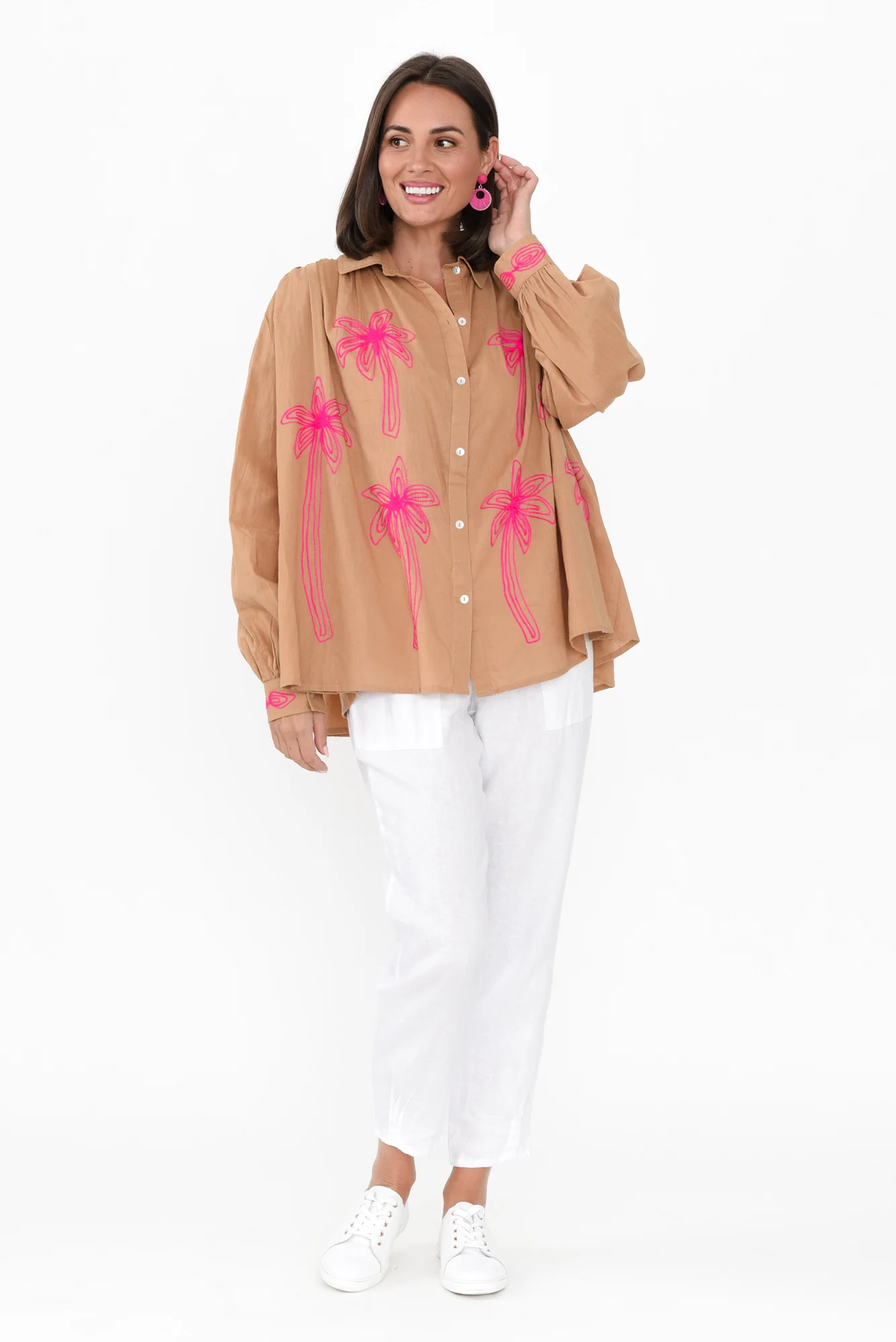 Pam Brown Embroidered Cotton Shirt