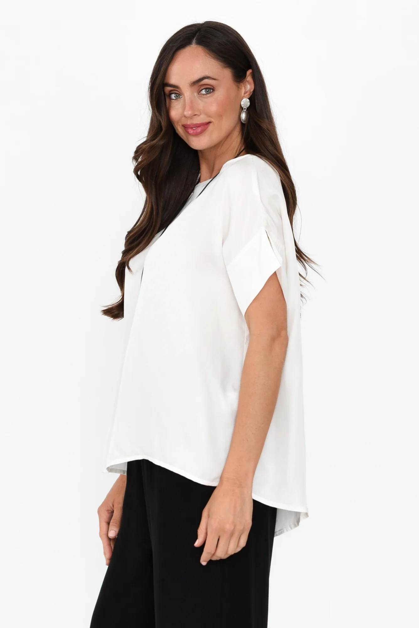 Greta Ivory Cupro Top
