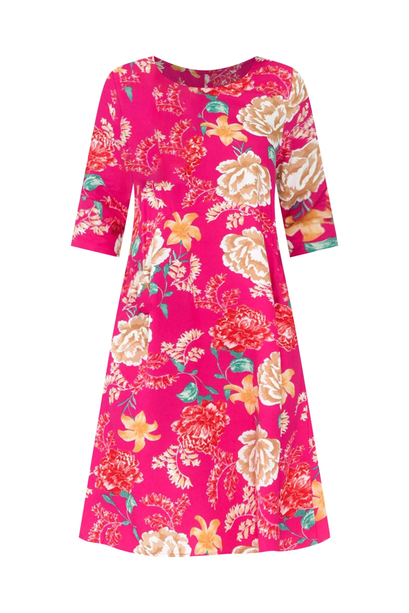 Jordana Pink Floral Pocket Dress