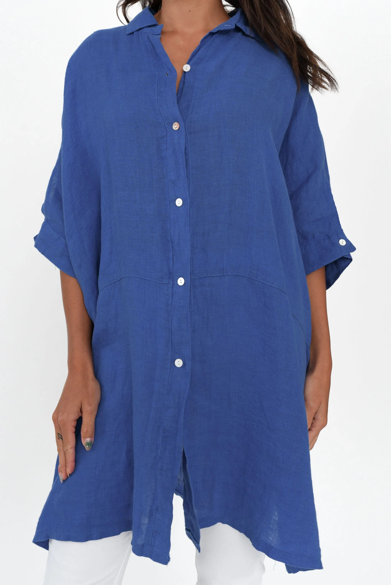 McKenna Ocean Linen Button Tunic