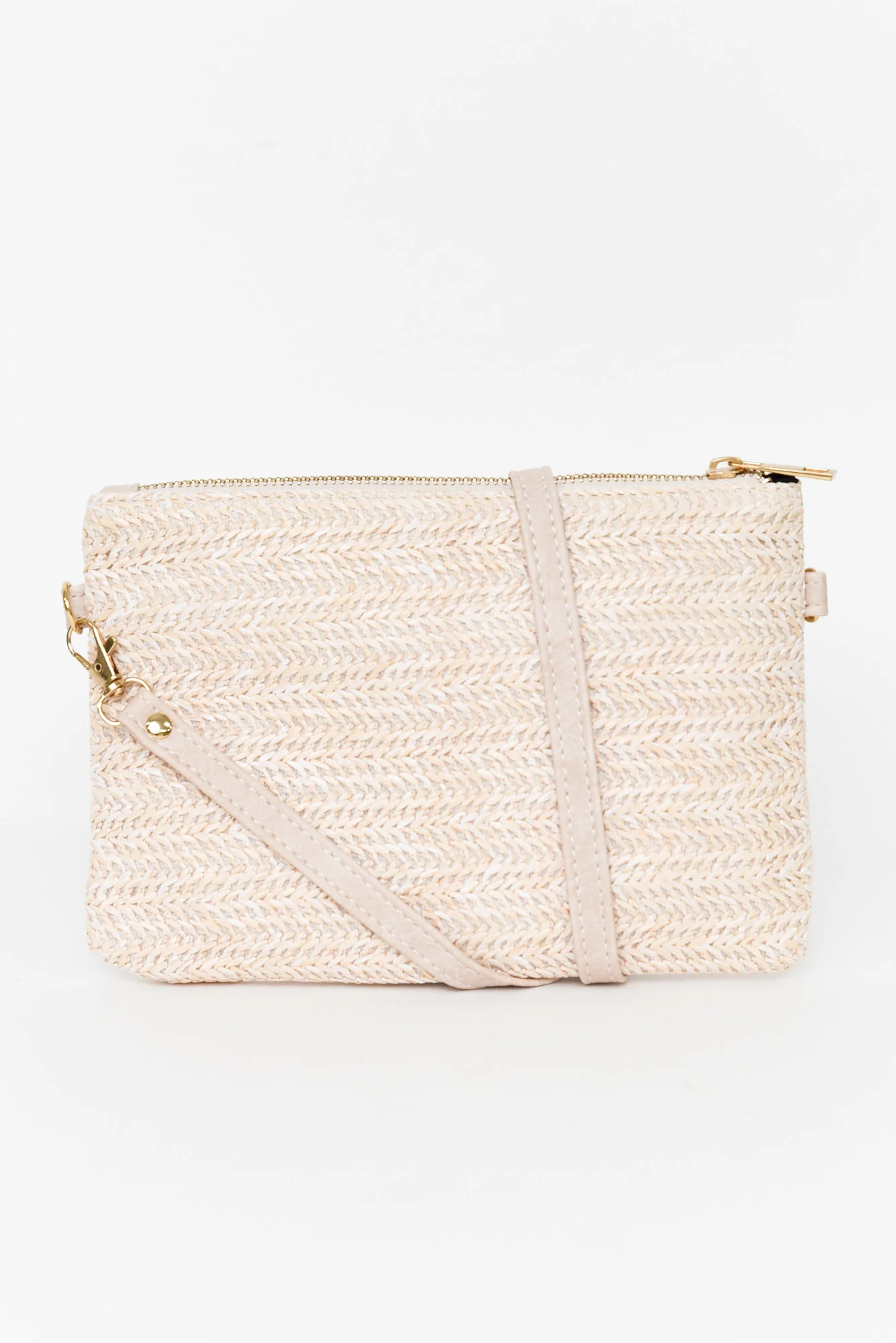 Zila Sand Woven Crossbody Bag