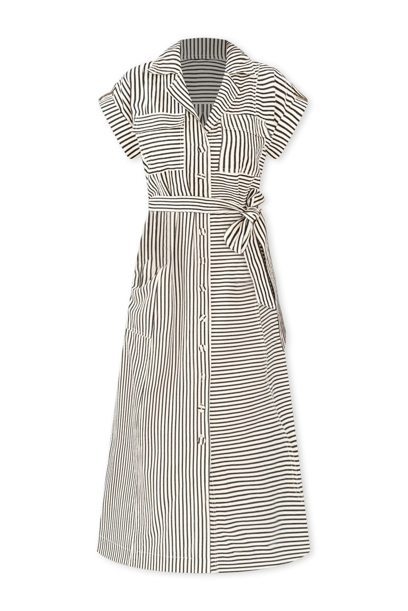 Portia Black Stripe Tie Dress