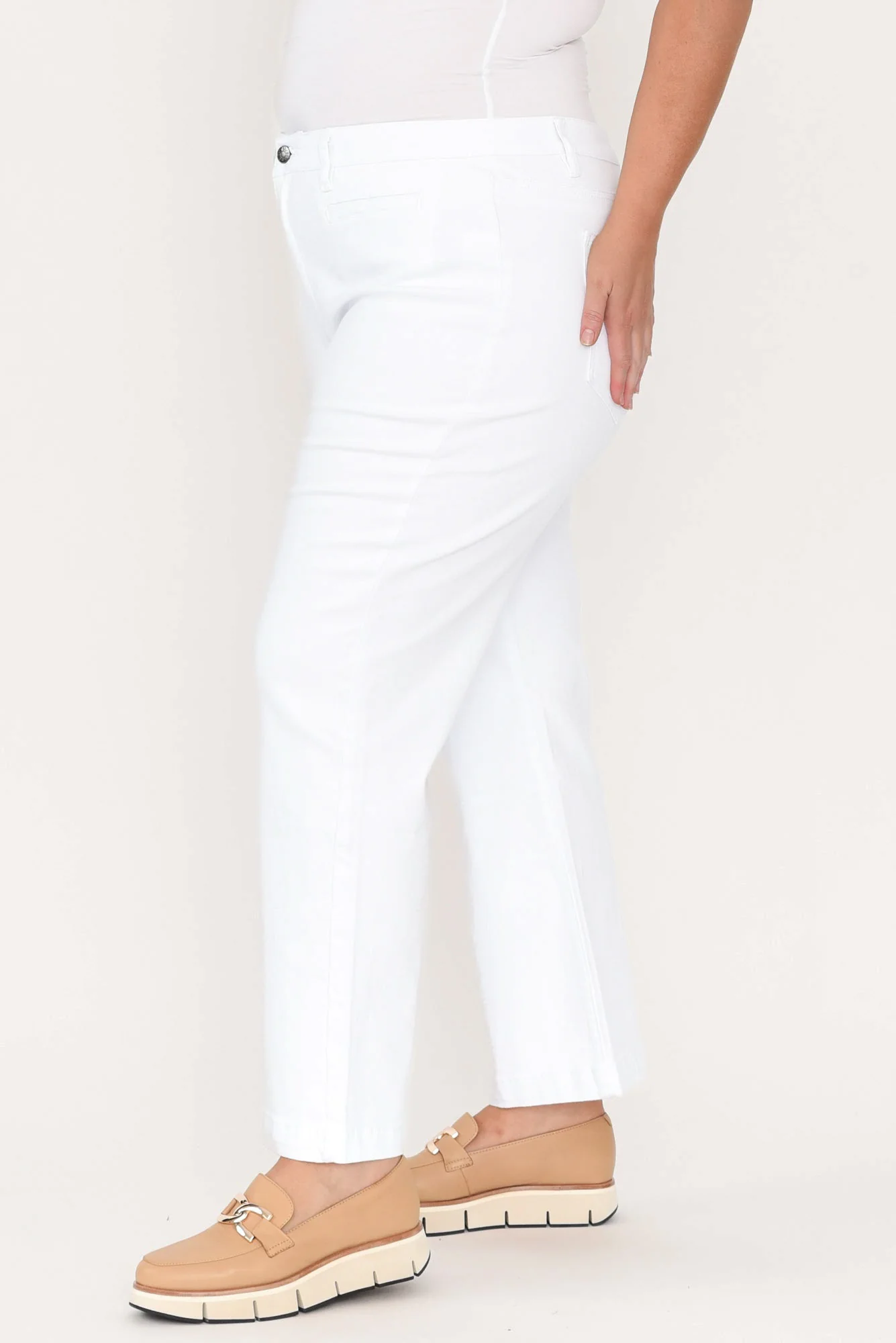 Retro White Wide Leg Jeans