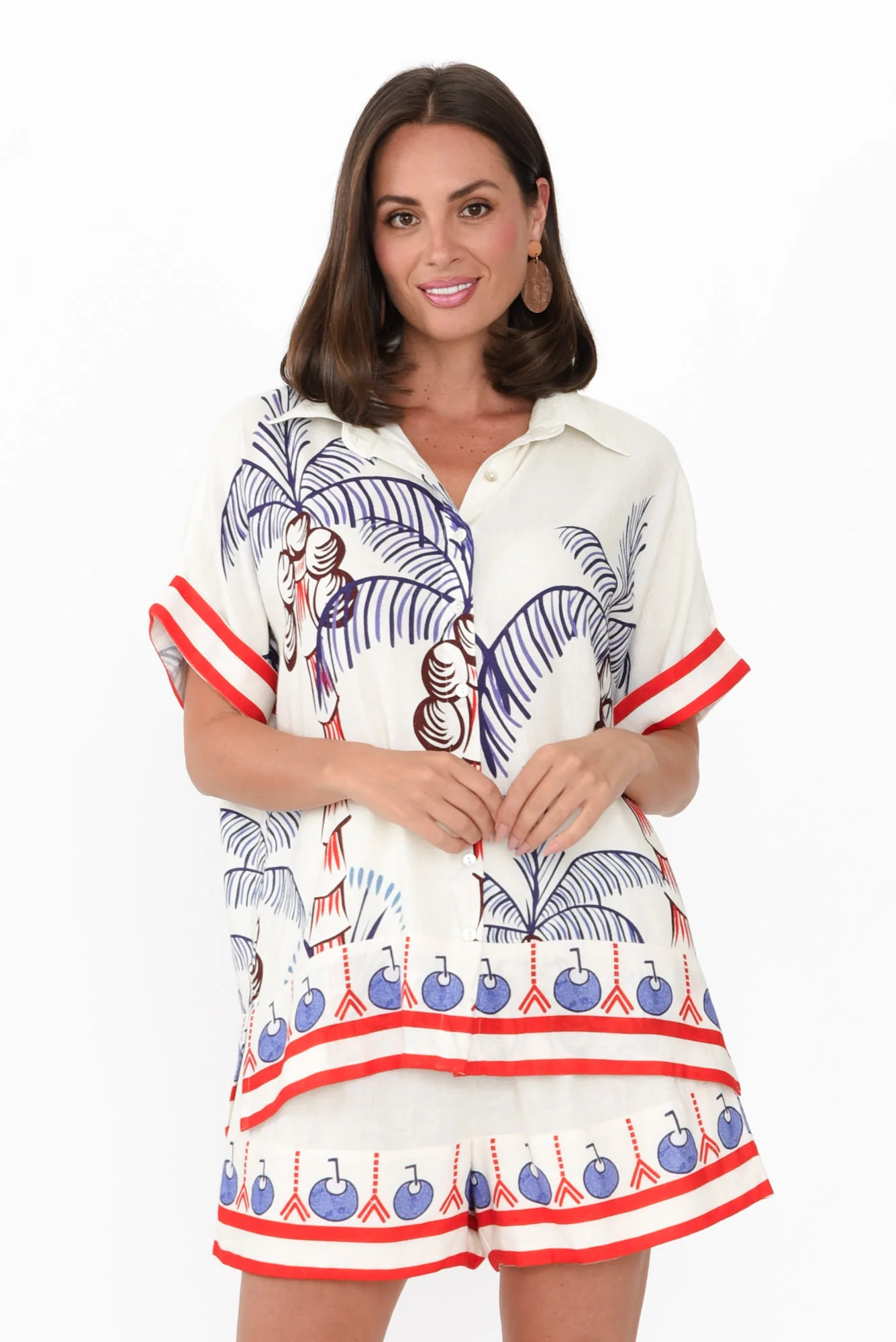 Ali Cream Island Collared Shirt