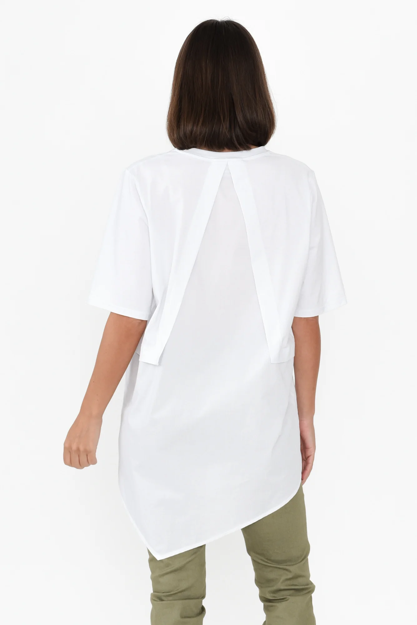 Emberley White Cotton Asymmetrical Top