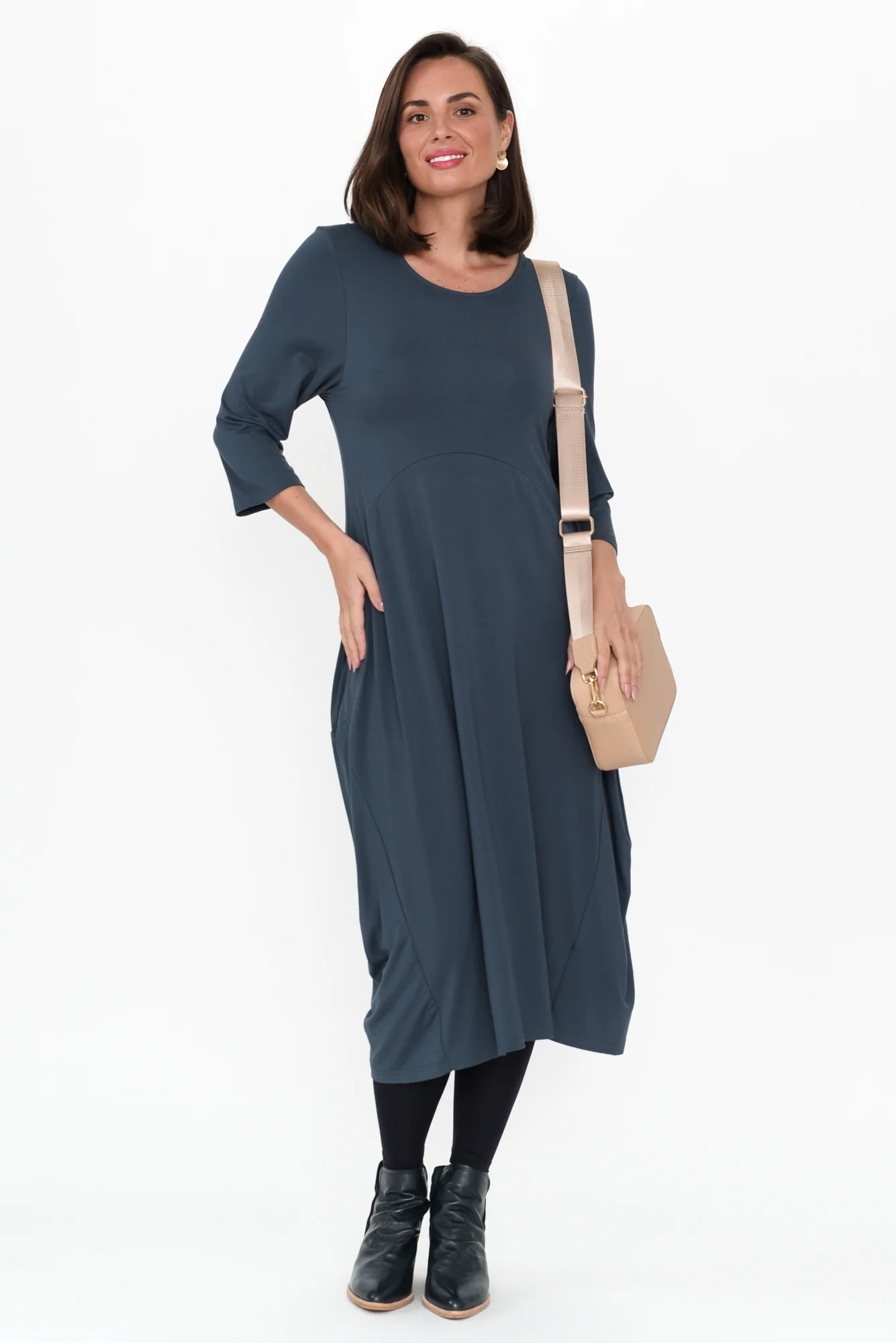 Navy Micro Modal 7/8 Leggings