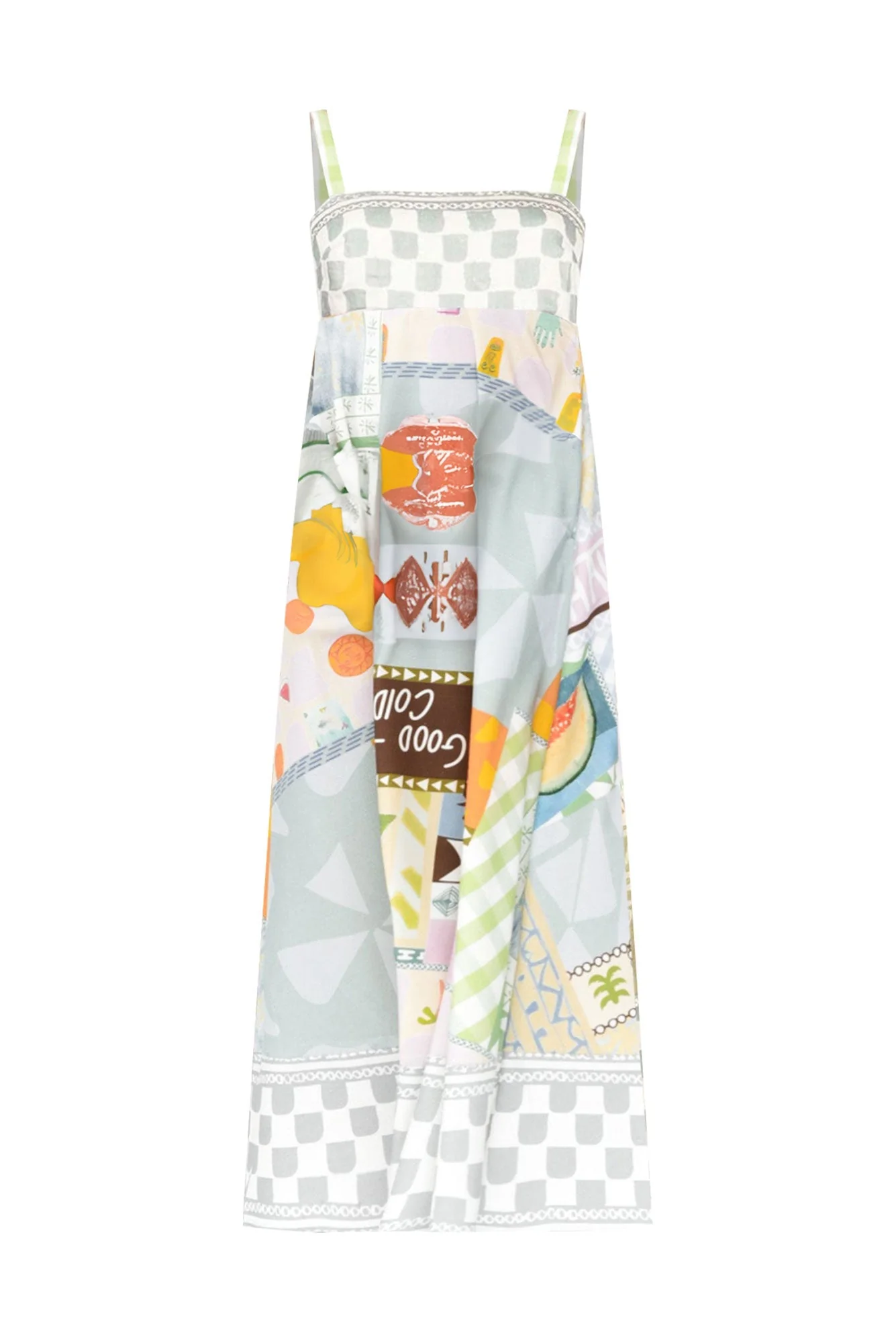 Karris Grey Mosaic Linen Blend Dress