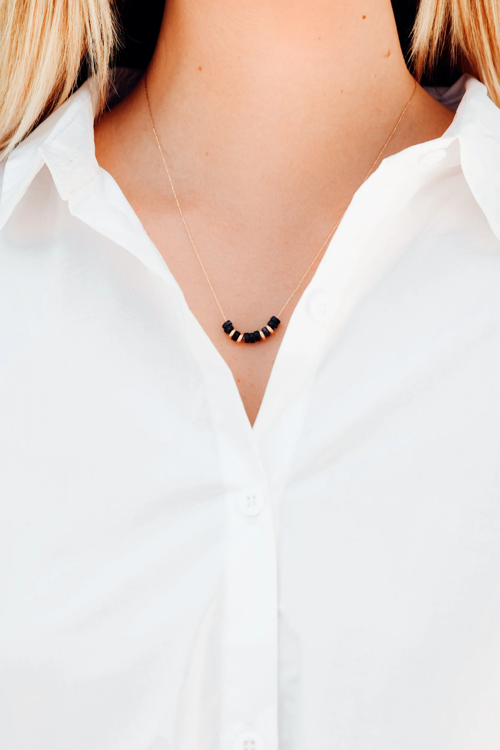 Angelina Navy Beaded Necklace