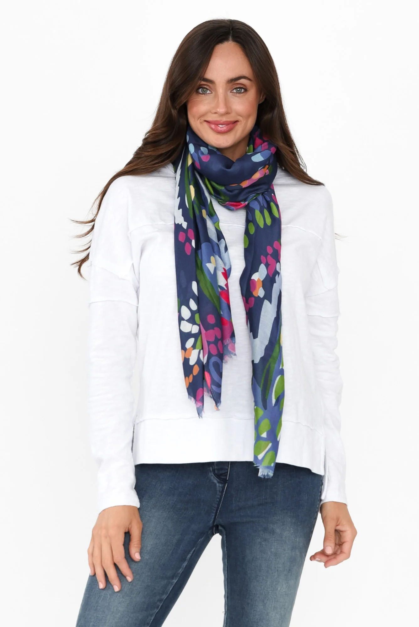 Ari Blue Abstract Scarf