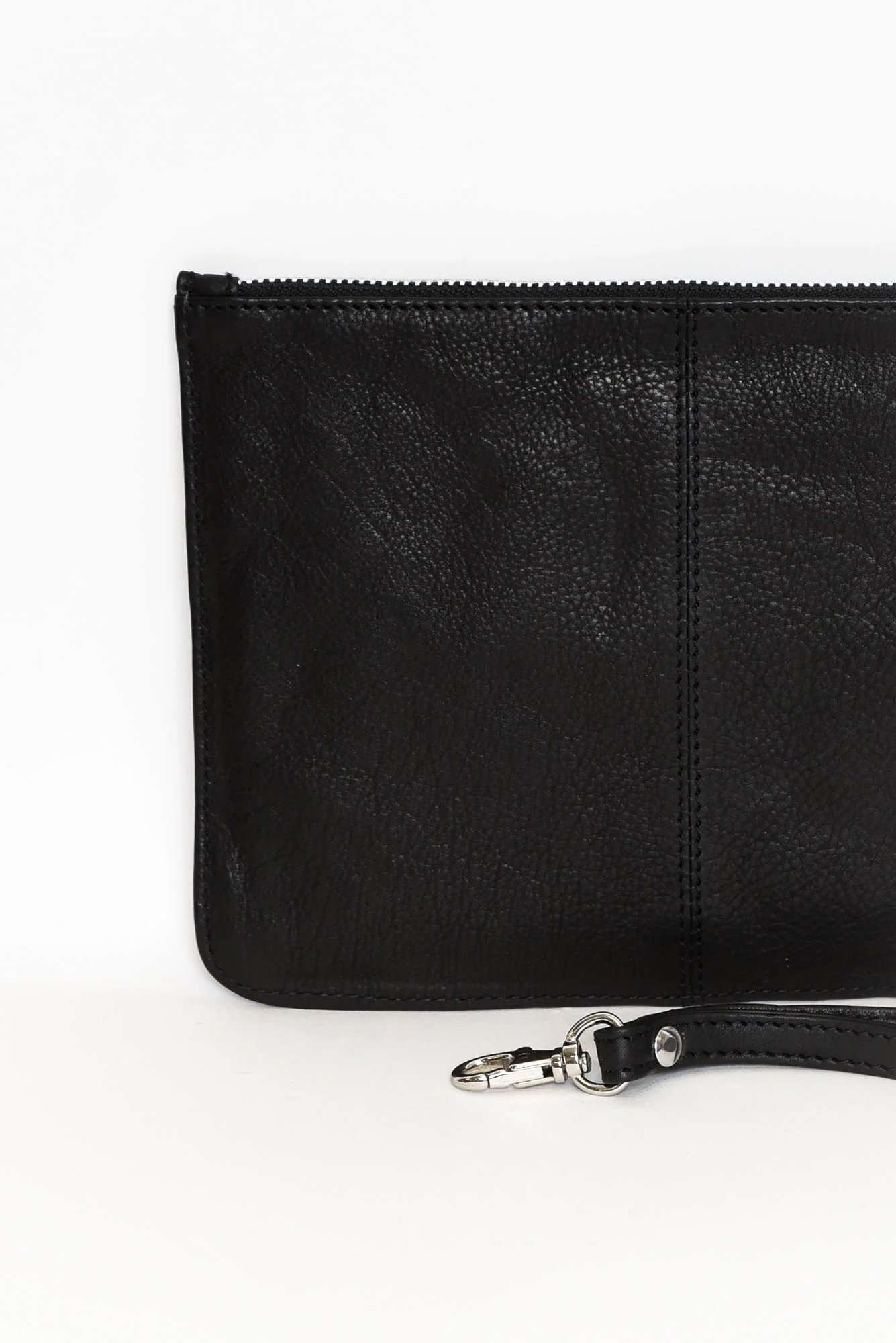 Queens Black Leather Clutch