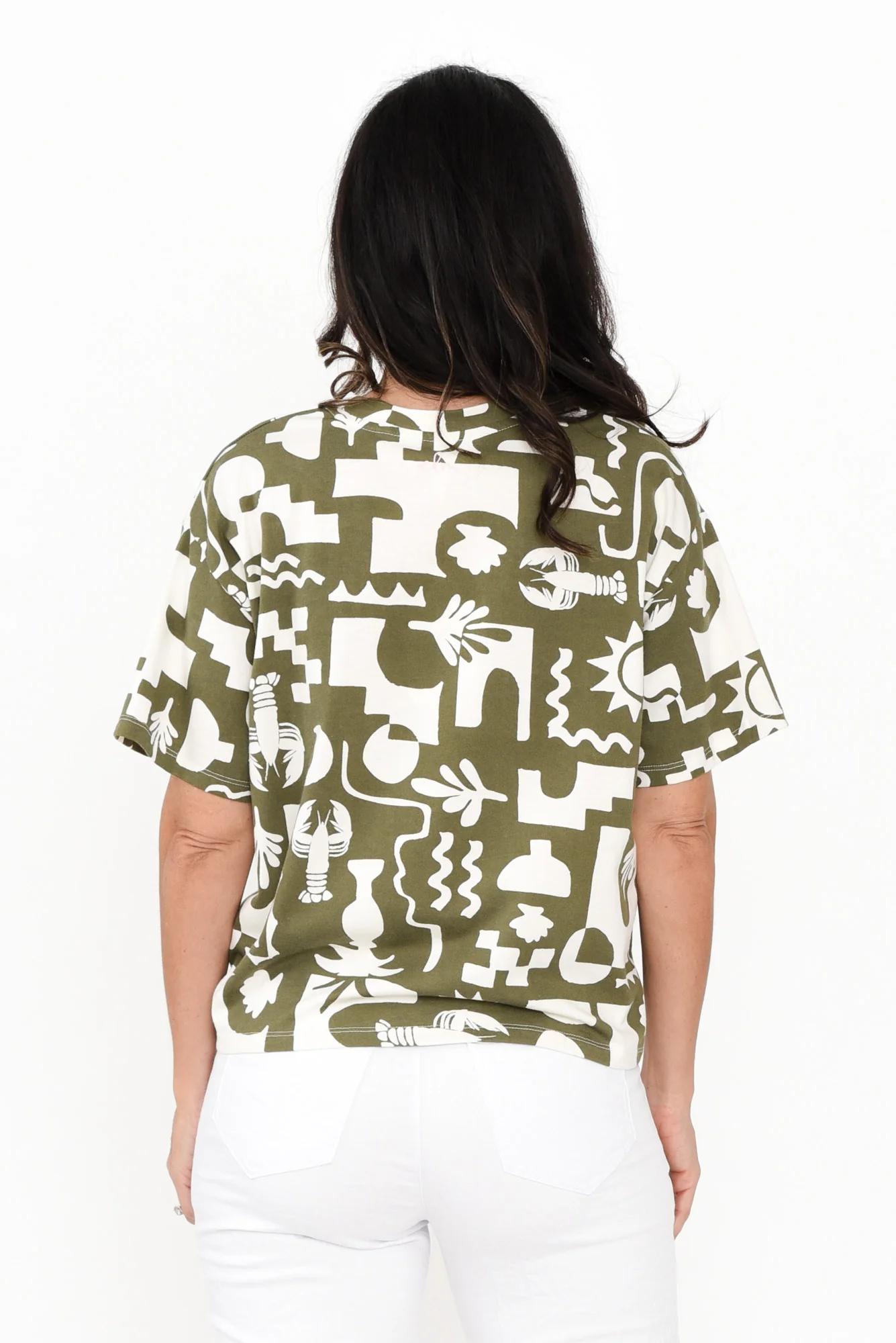 Postcard Khaki Coastal Cotton Top
