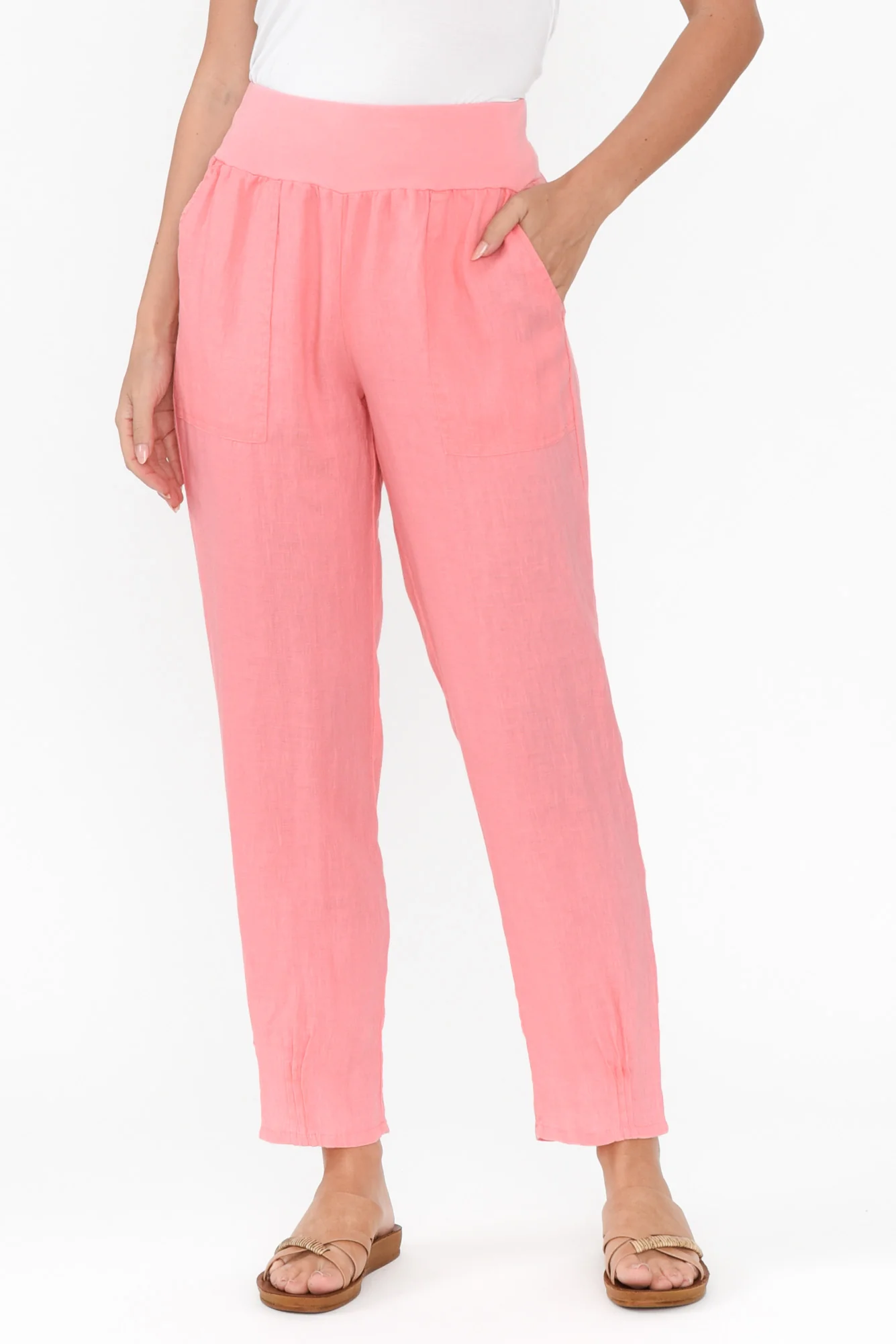 Tatum Pink Linen Pants