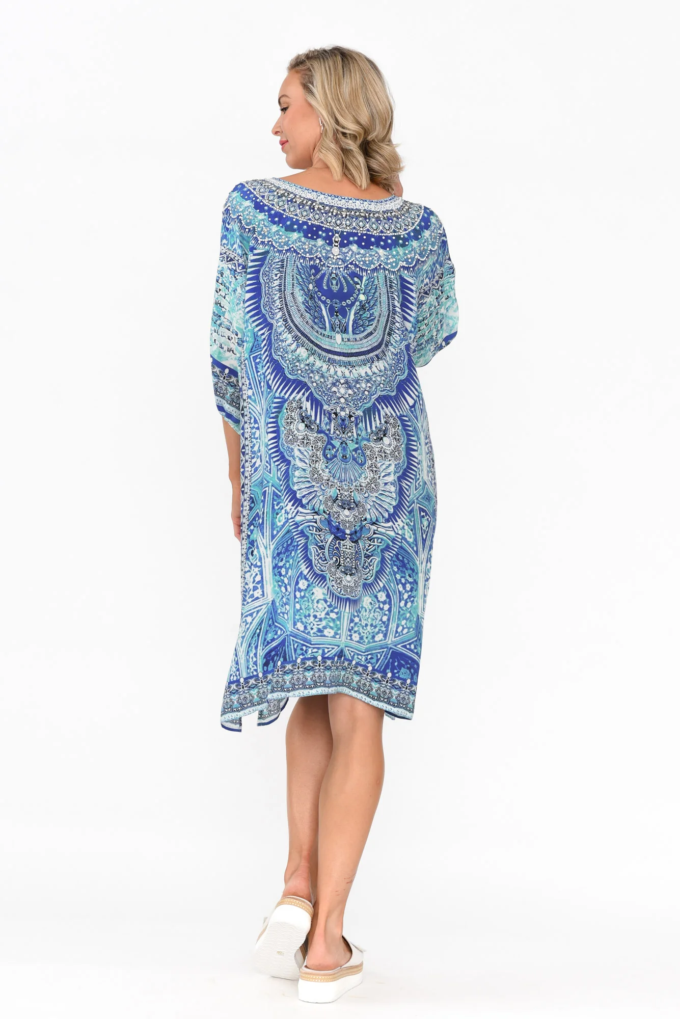 Egyptian Blue Silk Dress