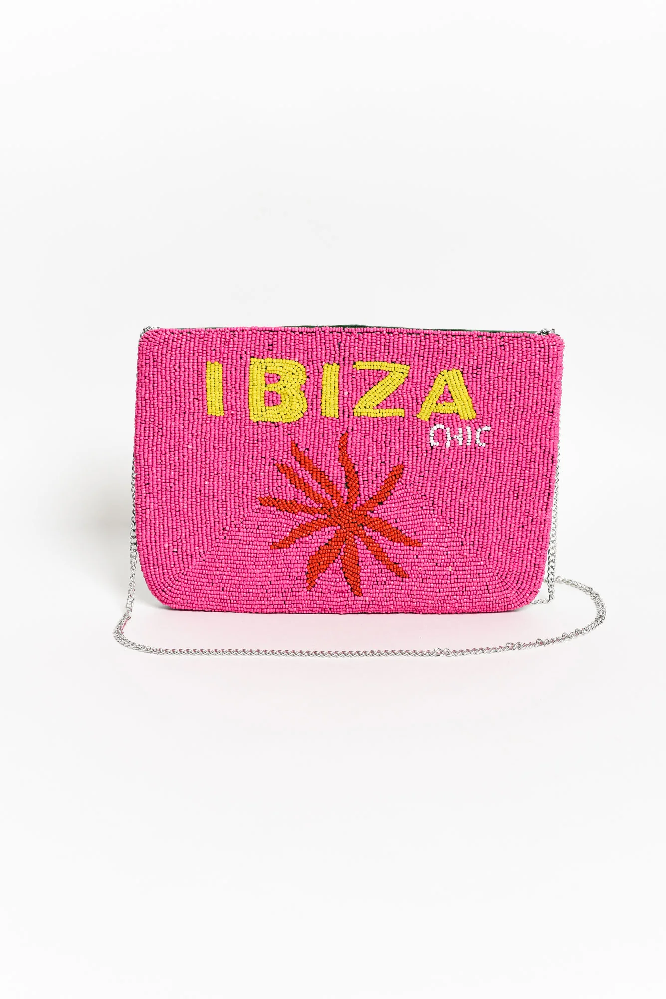 Ibiza Pink Beaded Clutch