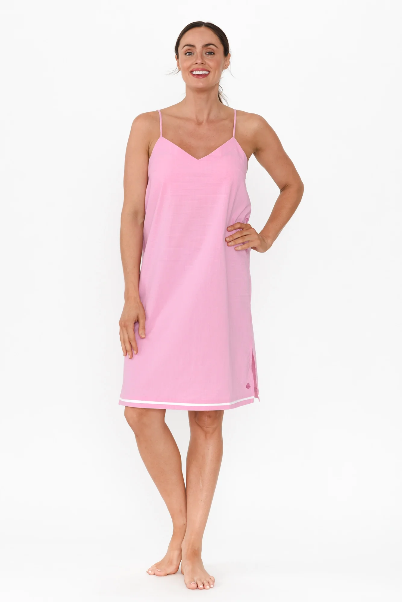 Daniela Pink Gingham Cotton Nightie