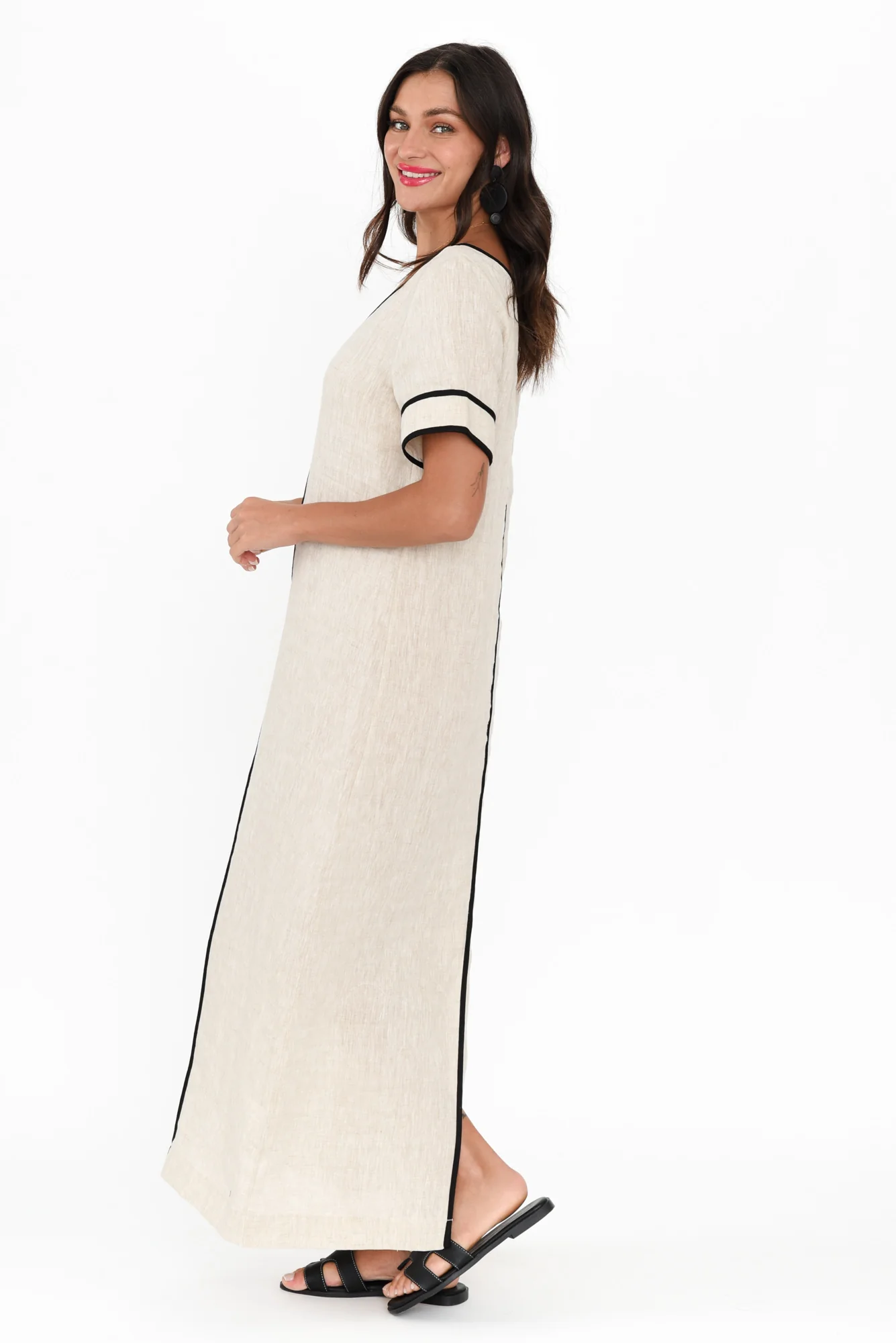 Juniper Natural Contrast Linen Dress