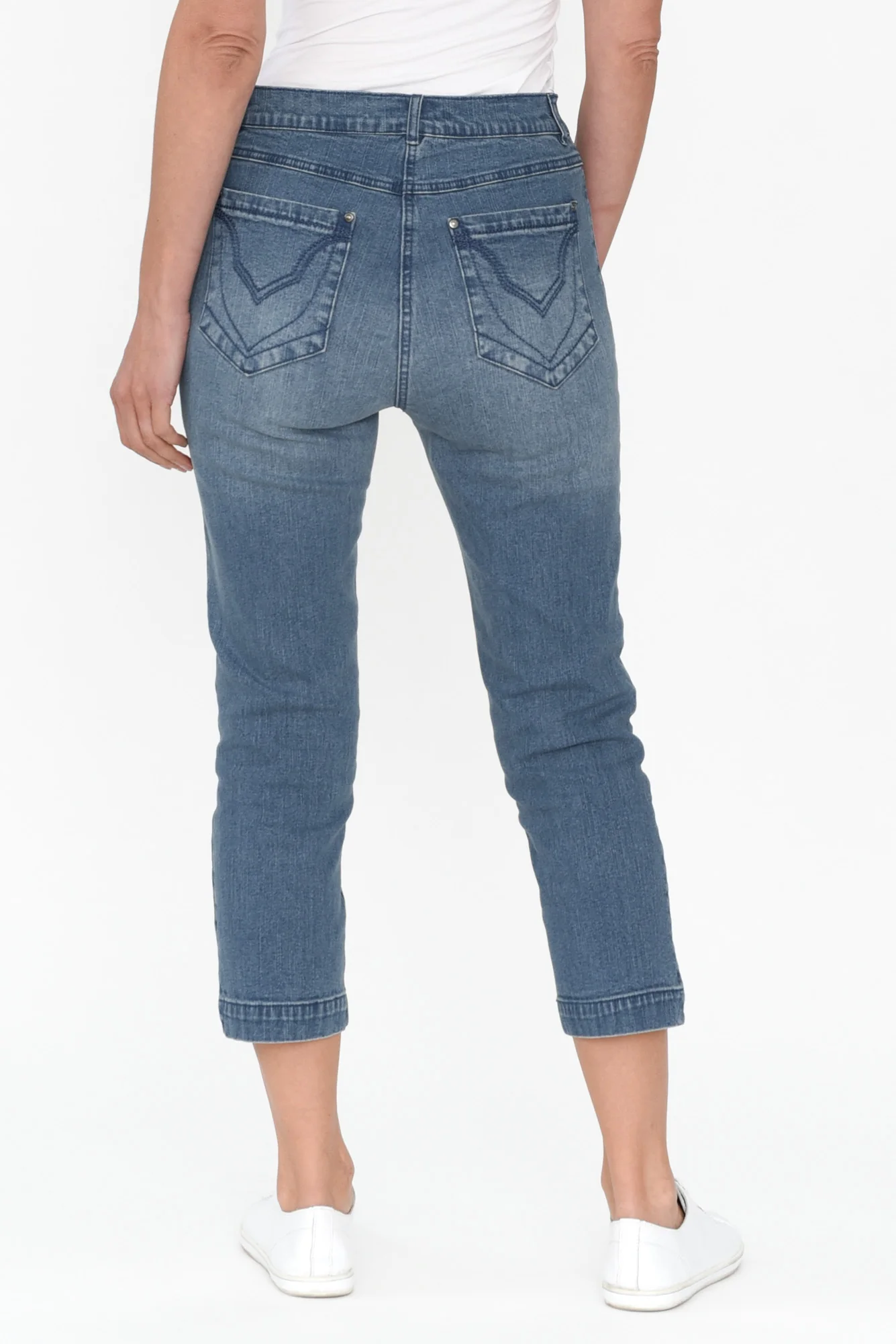 Rosanna Washed Denim Cropped Jeans