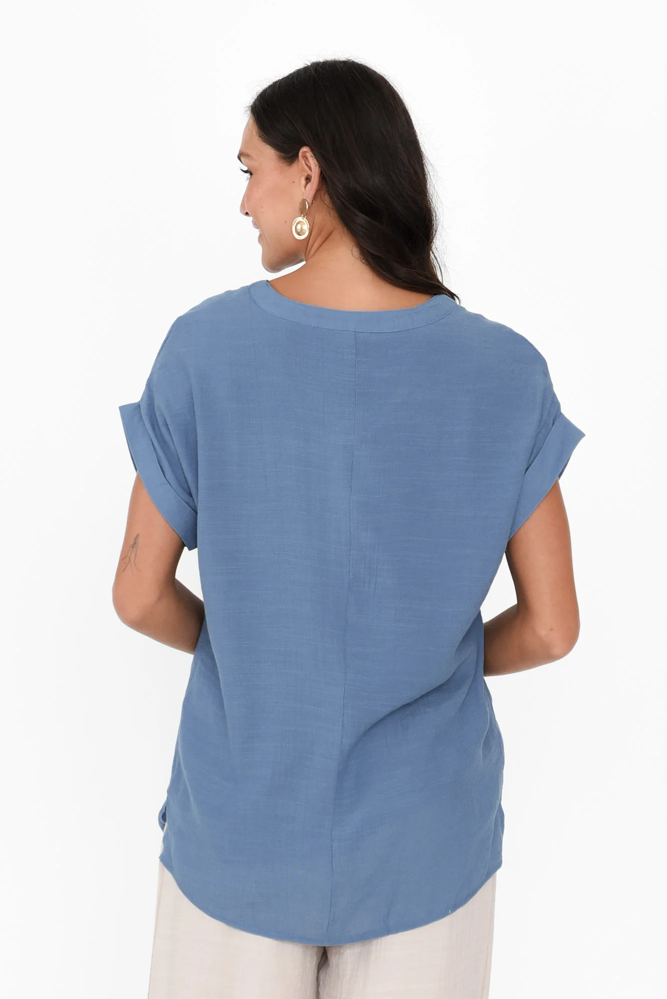 Miray Steel Button Top