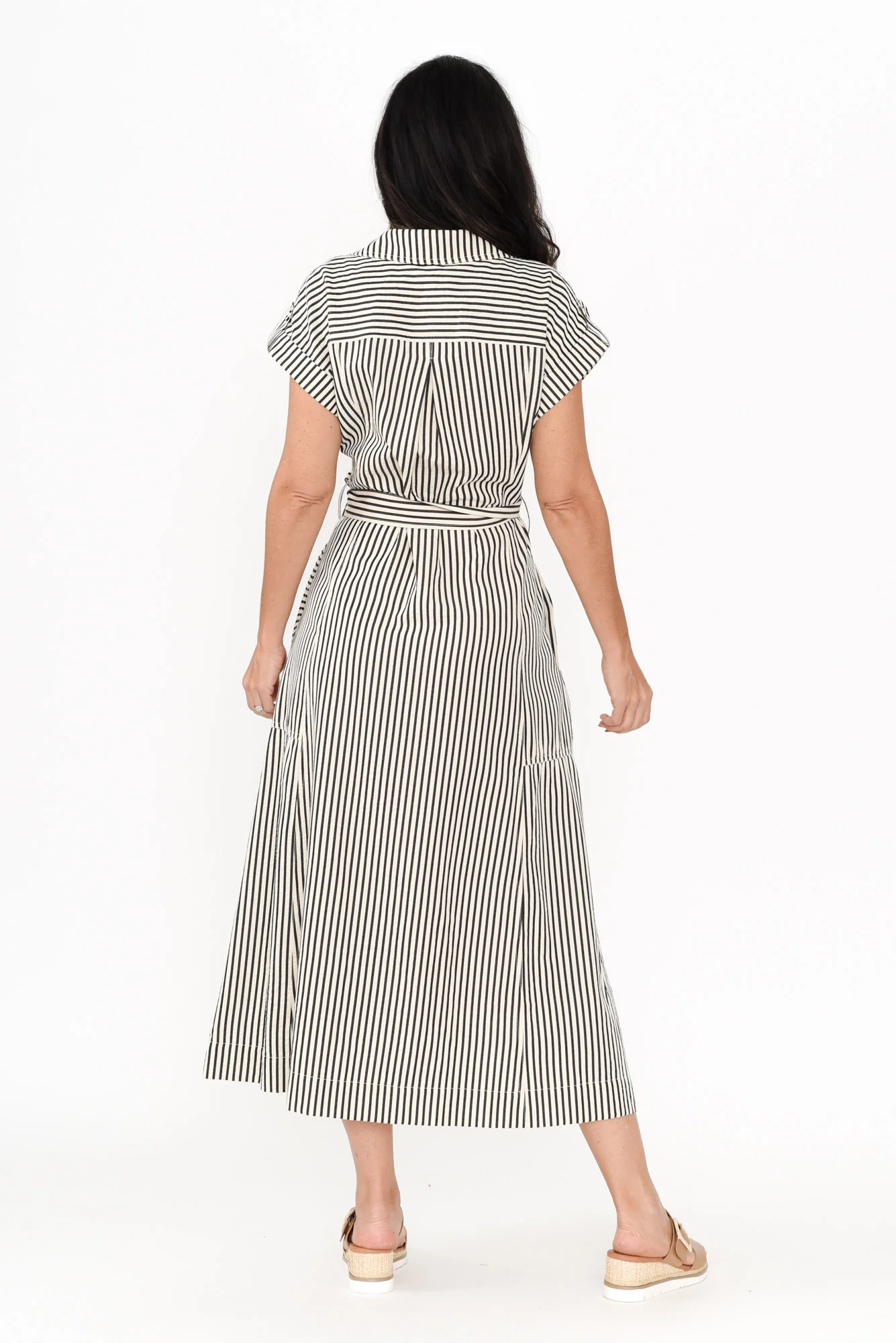 Portia Black Stripe Tie Dress