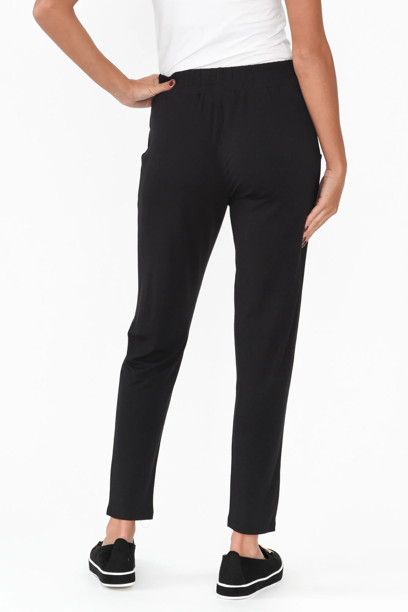 Percy Black Bamboo Pocket Pants