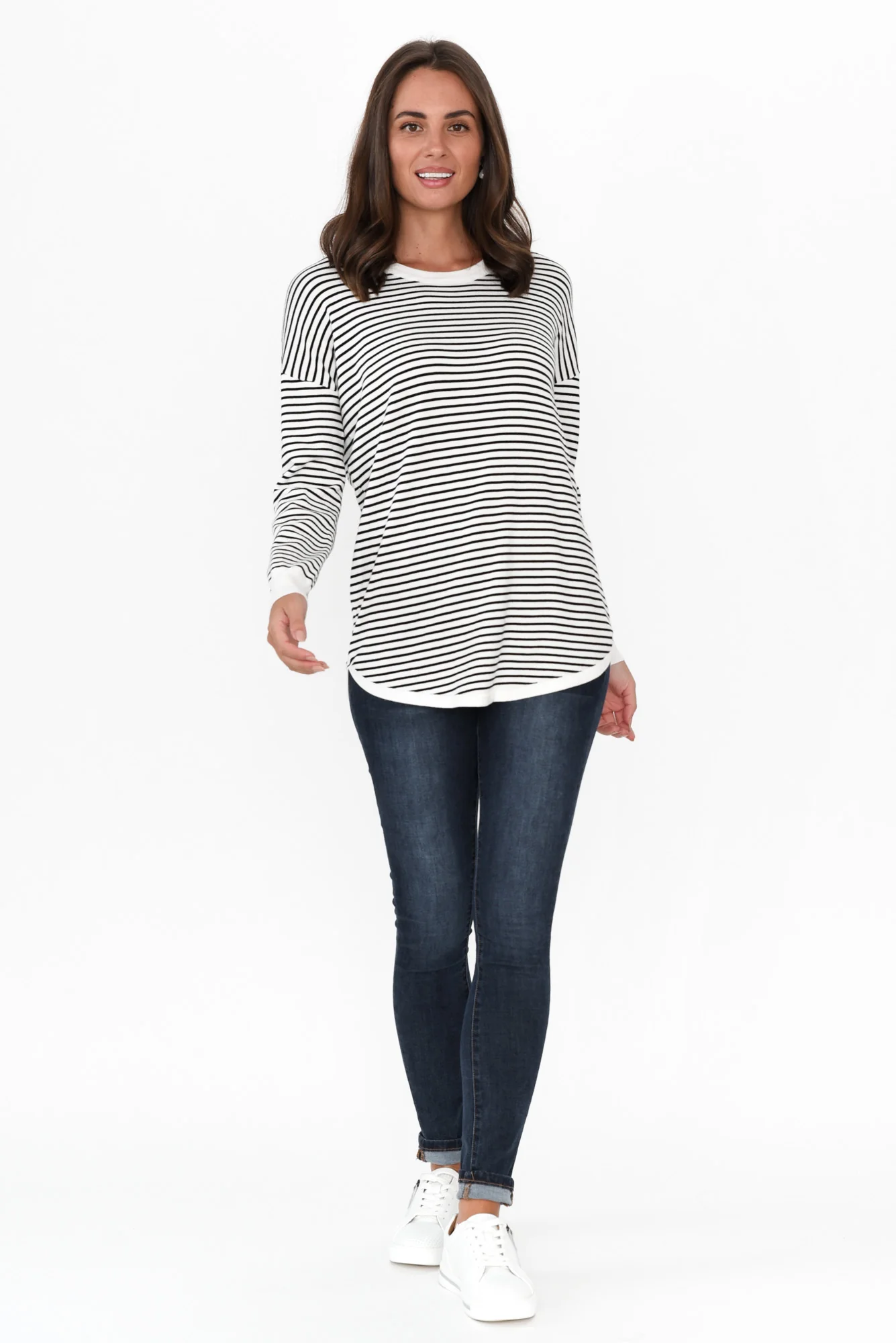 Sophie Black Stripe Knit Jumper