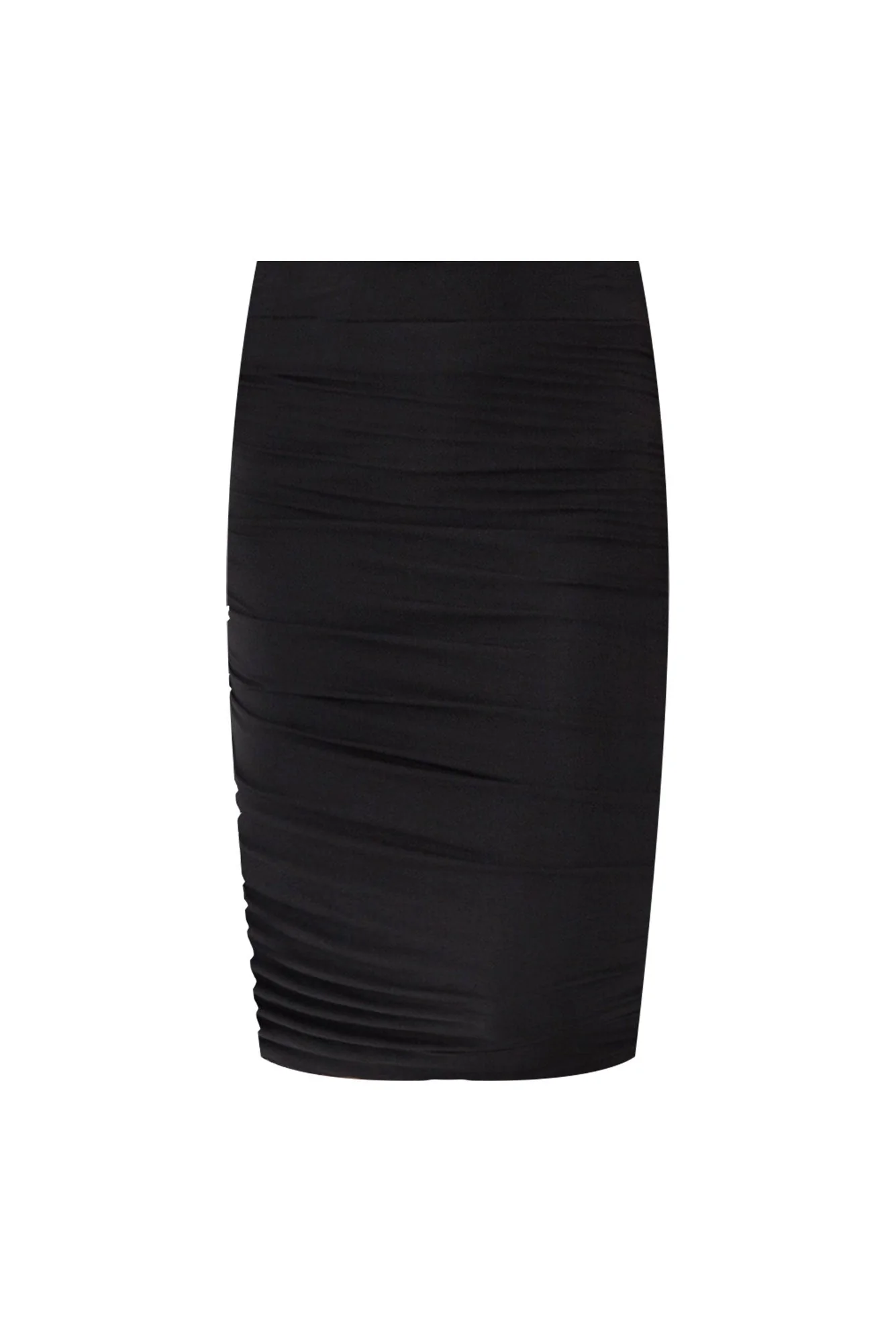 Black Bamboo Ruched Skirt