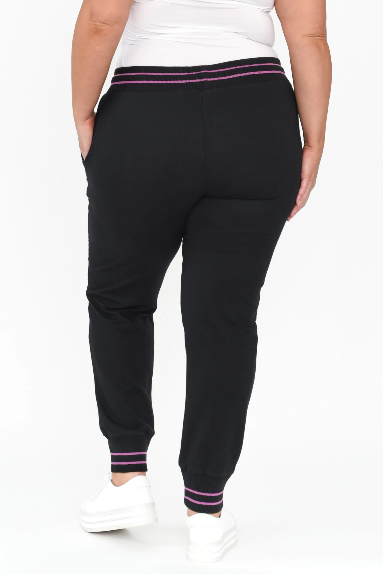 Claude Black Cotton Blend Drawstring Pants