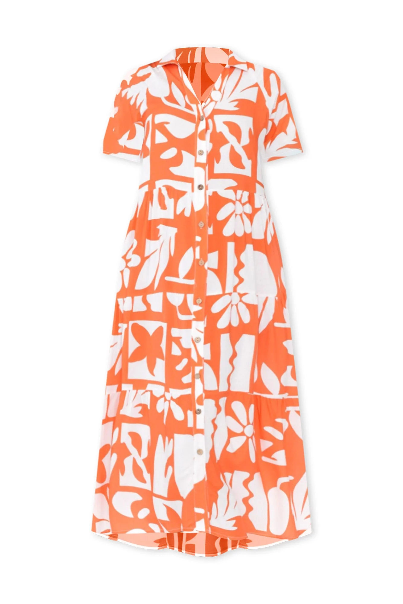 Gabi Orange Tiered Dress