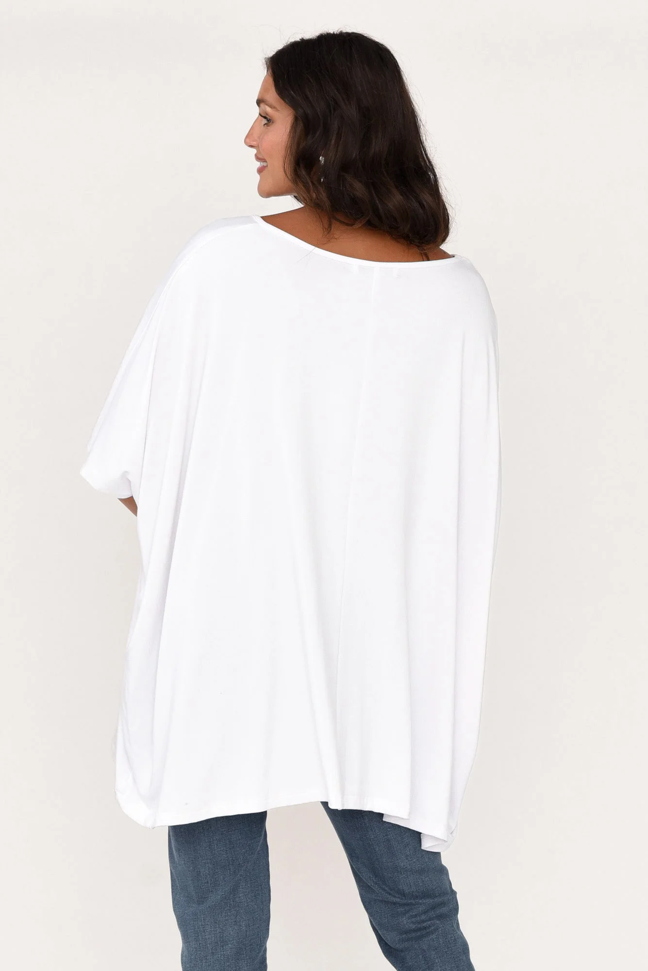 Sorronda White Bamboo Batwing Top