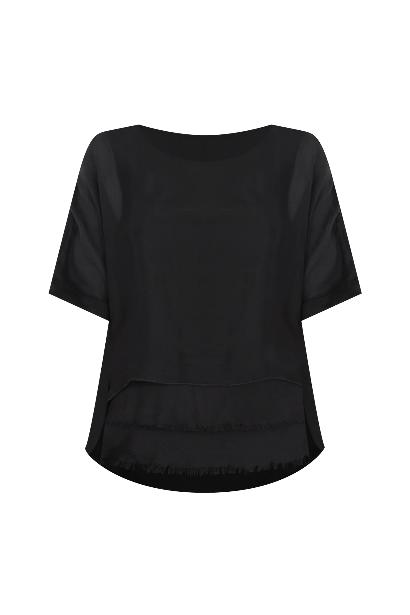 Talia Black Silk Layer Top