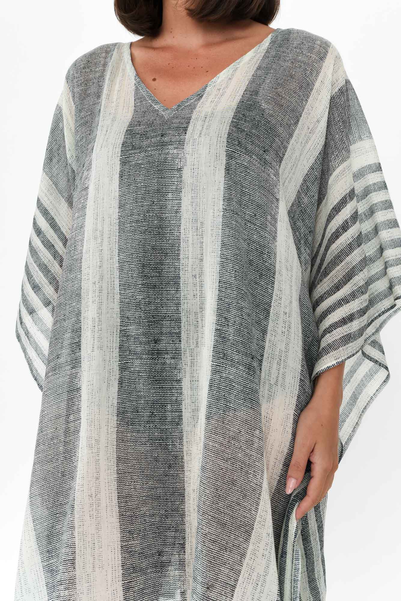 Stella Navy Stripe Cotton Kaftan