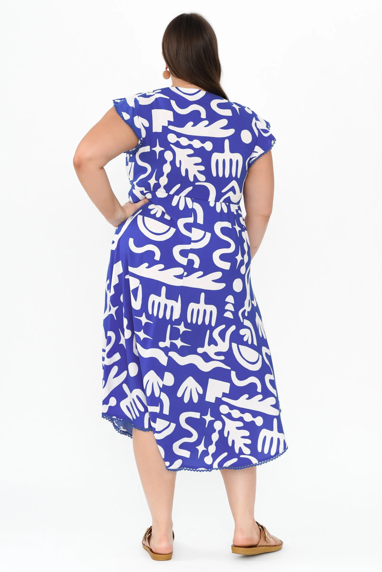 Libby Blue Geo Midi Dress