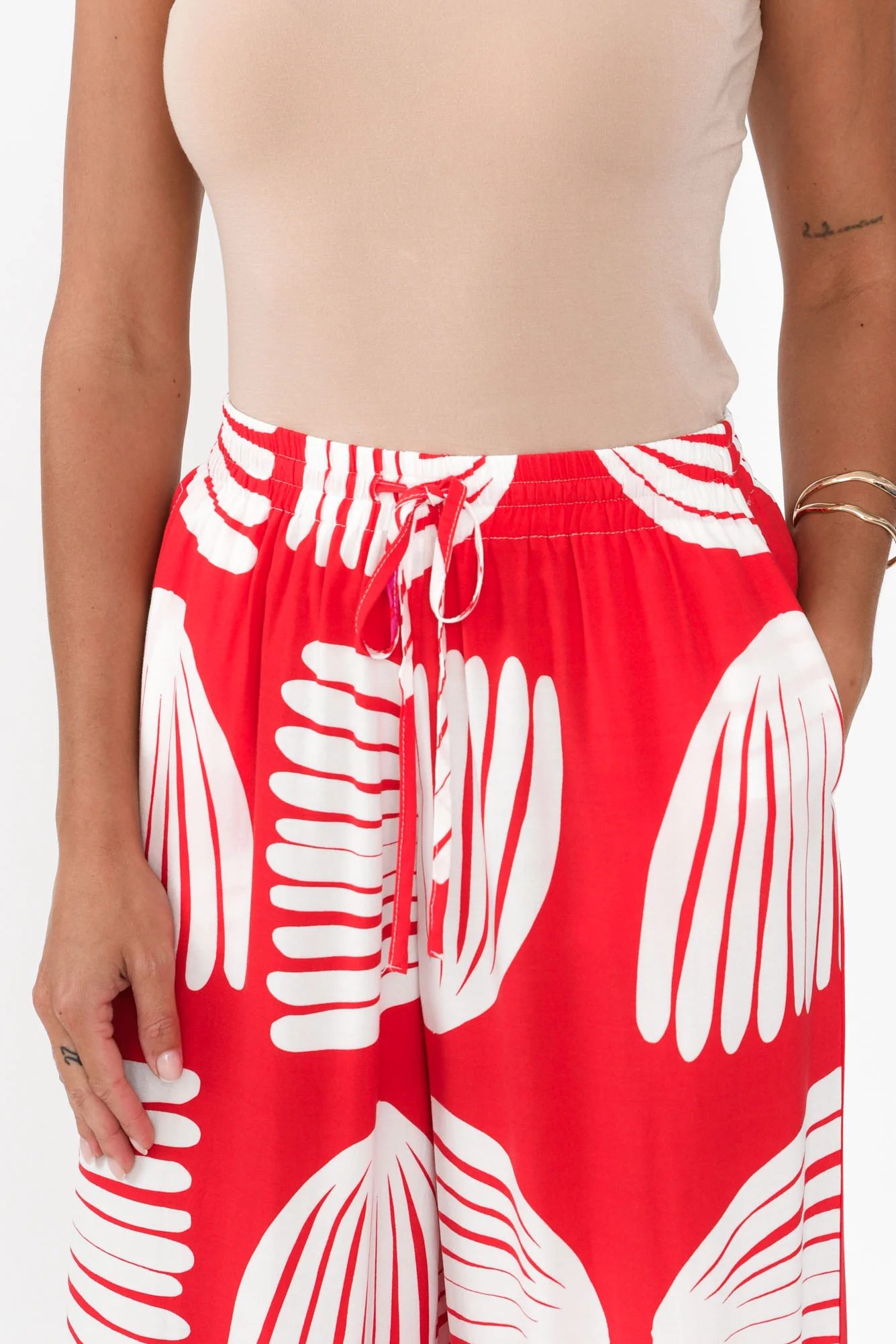 Olinda Red Shell Drawstring Pants