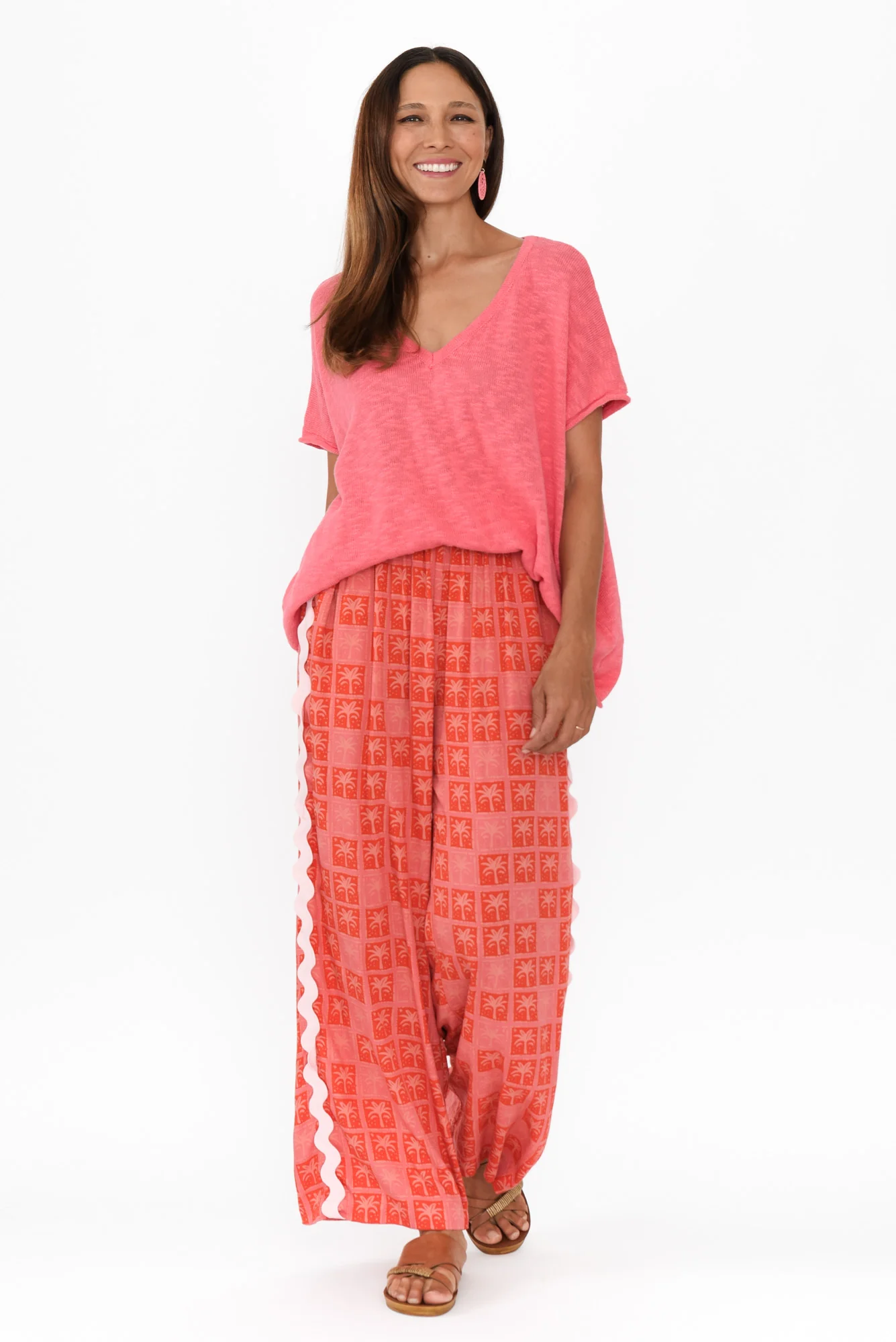 Saxon Pink Oversized Knit Top