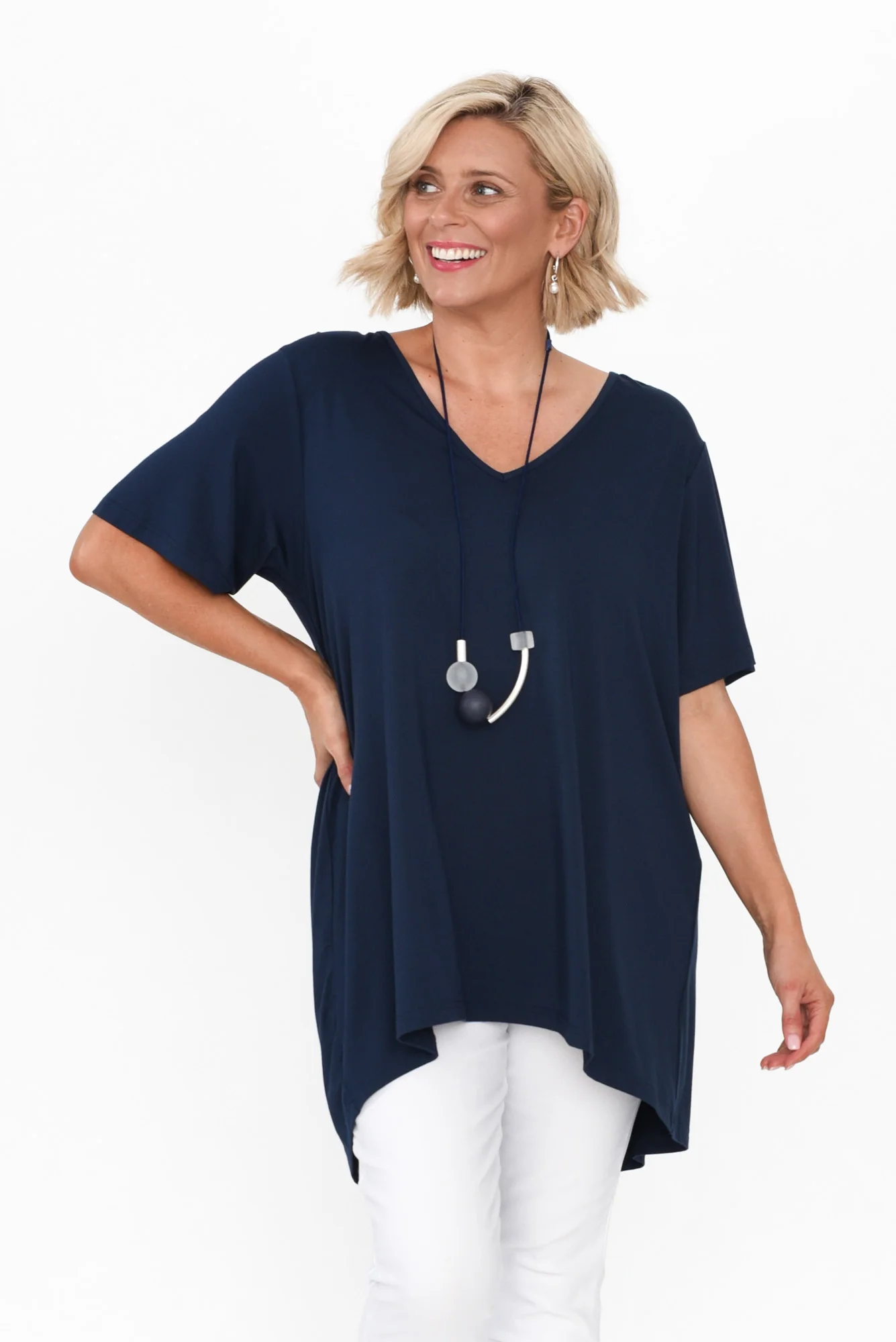 Novella Navy Bamboo Top