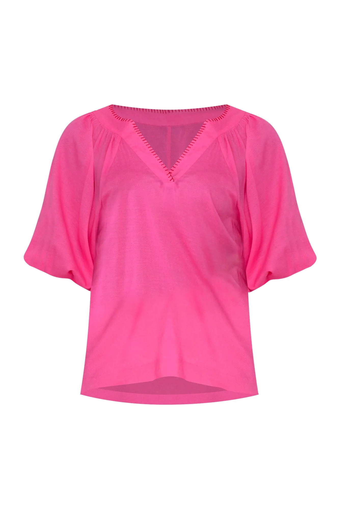 Showcase Pink Contrast Stitch Top