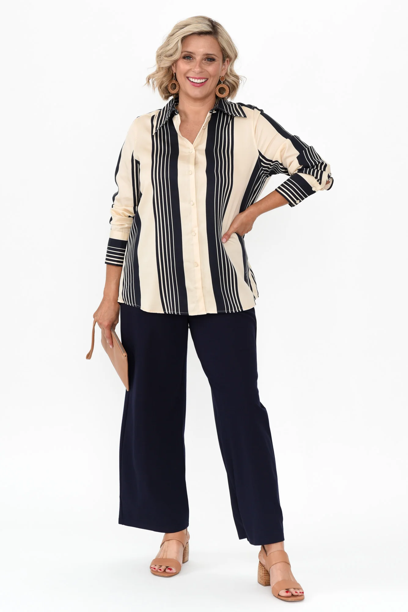 Heartstopper Navy Stripe Lyocell Shirt