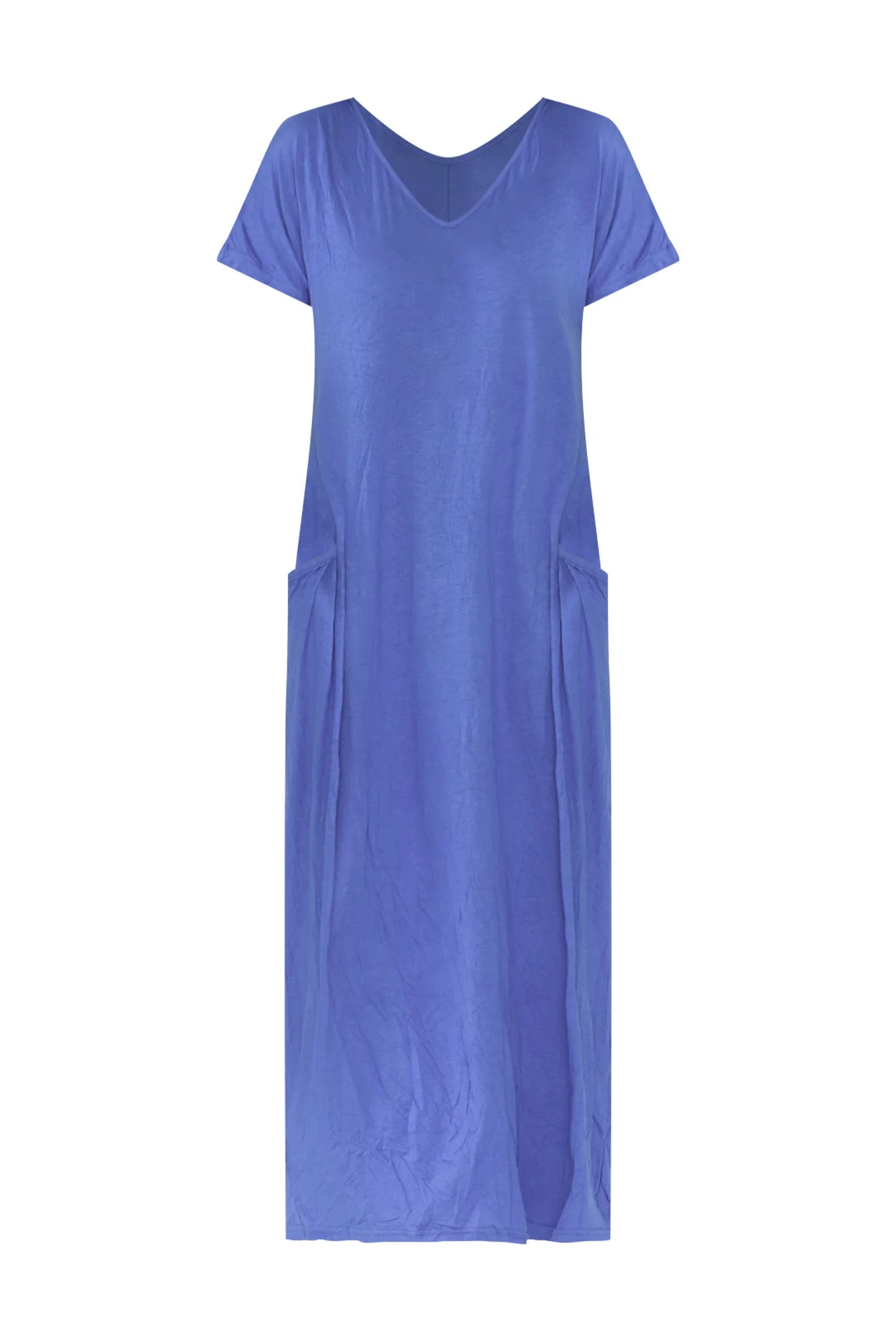 Travel Cobalt Crinkle Cotton Maxi Dress
